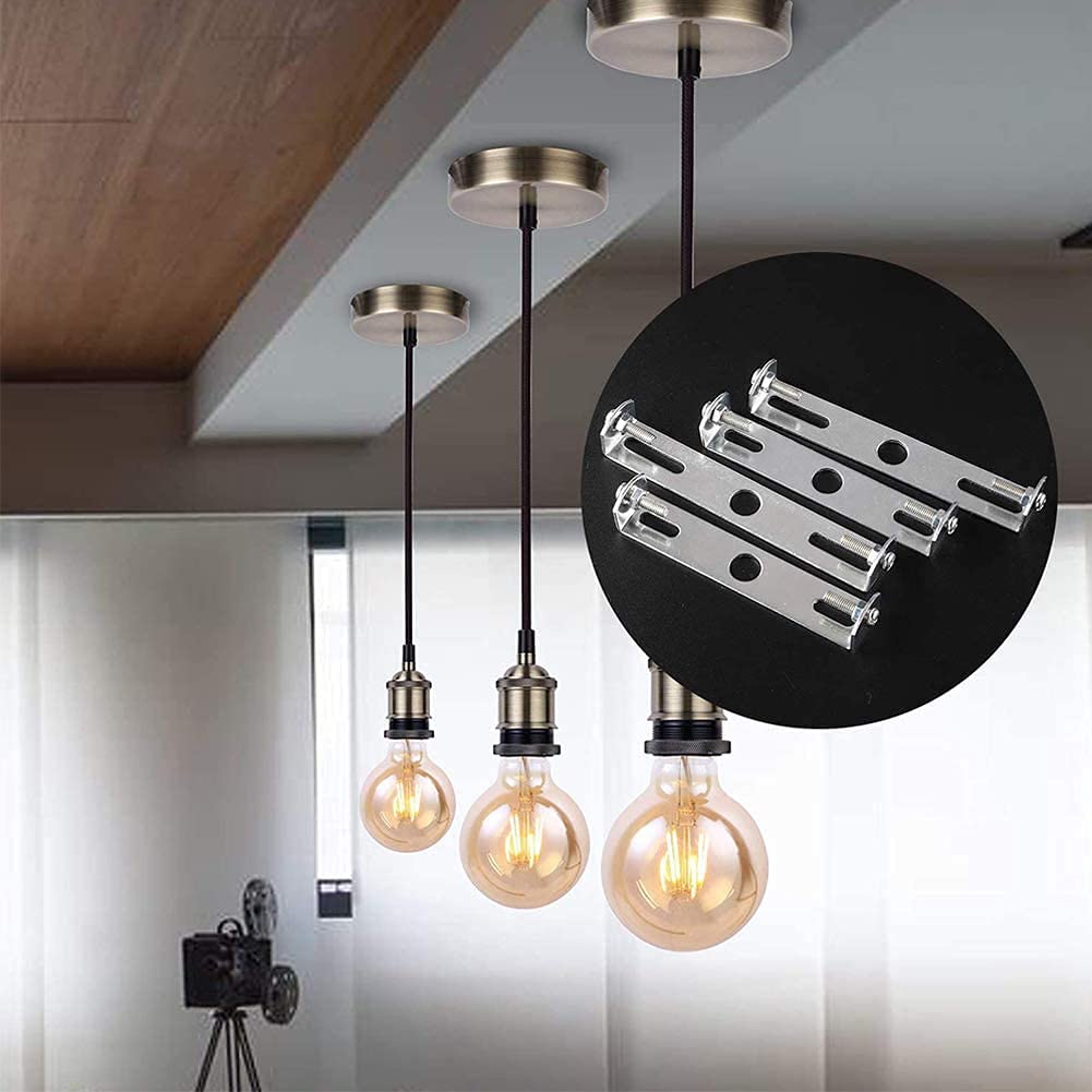 Stainless Steel Ceiling Light Fixture Bracket - 4 Pcs 90mm/105mm Pendant Mounting Plate with Screws for Chandelier & Ceiling Lamp Installation | Perfect for Living Room, Bedroom & Dining Room Lighting