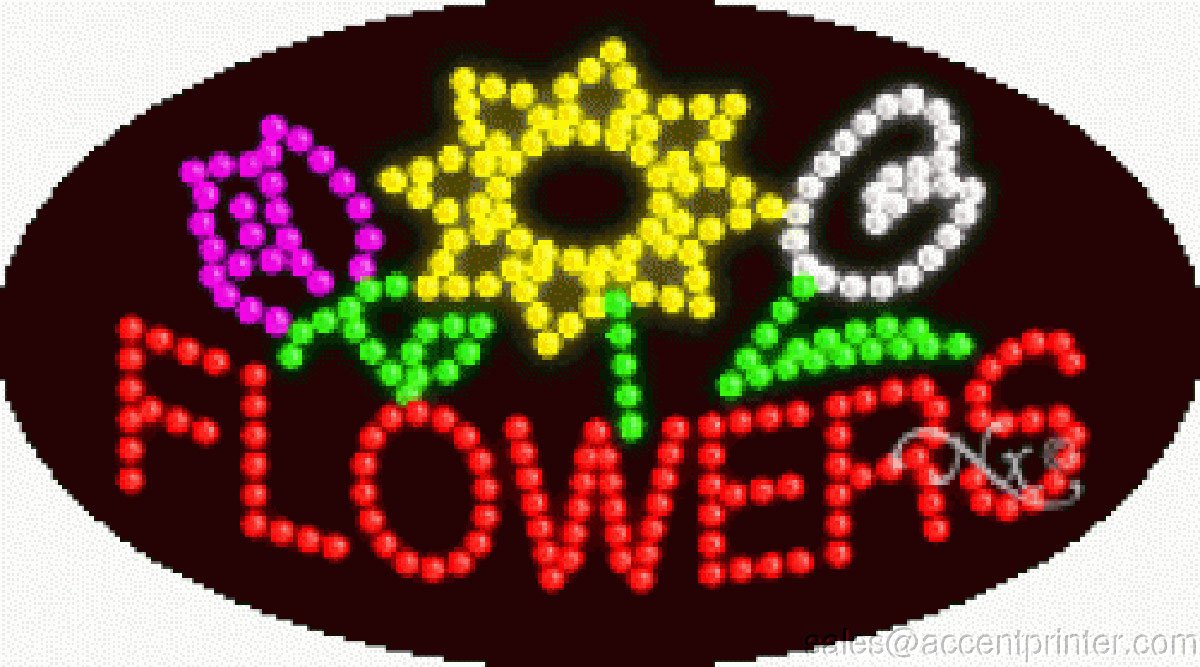 Flashing & Animated LED Flower Sign - Energy Efficient, High Impact Wall Decor for Bedroom, Living Room, or Party