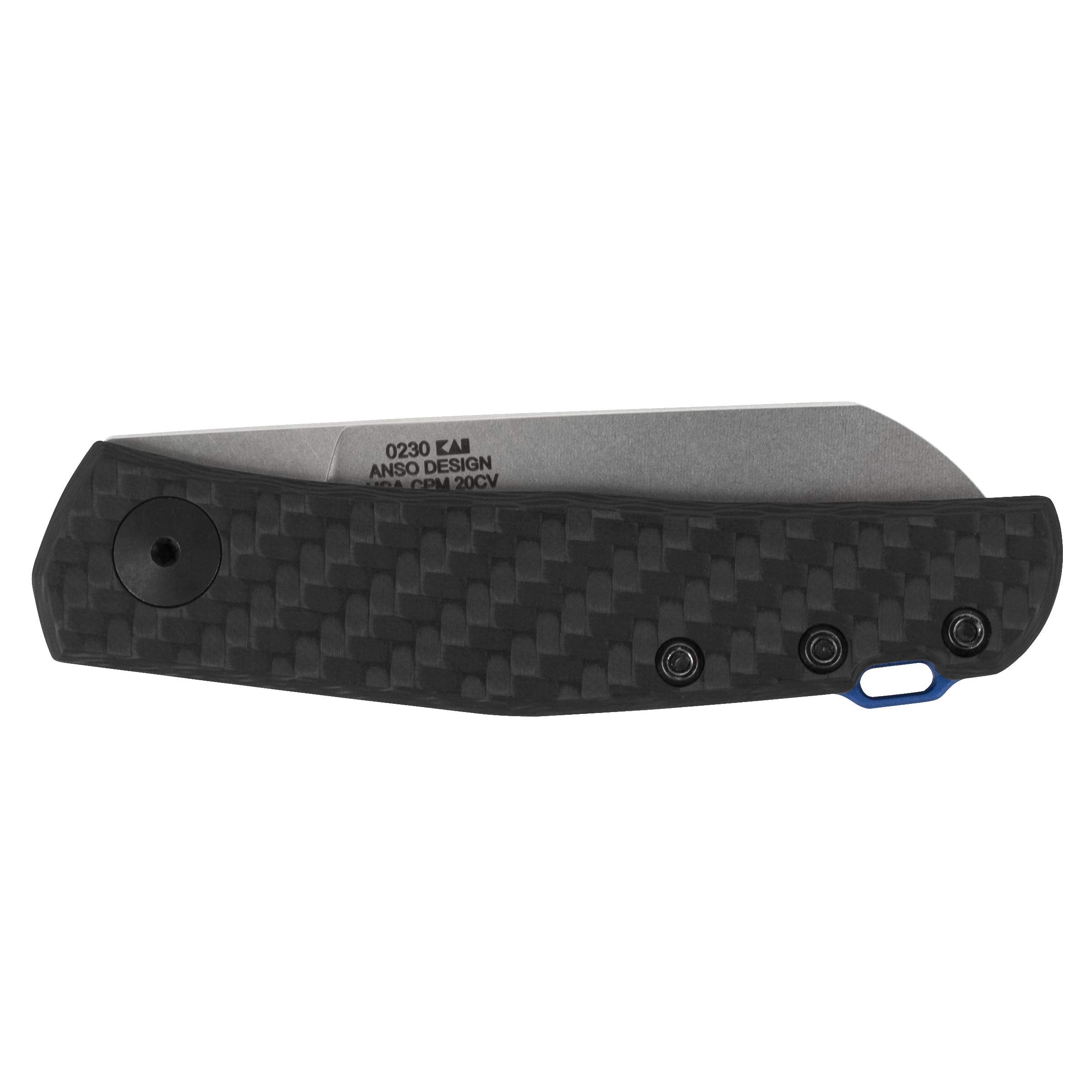 Zero Tolerance 0230 Jens Anso Design Manual Opening Slip Joint Folding Knife - Black Carbon Fiber Blade - EDC, Outdoor, Camping, Survival & Everyday Carry Knife