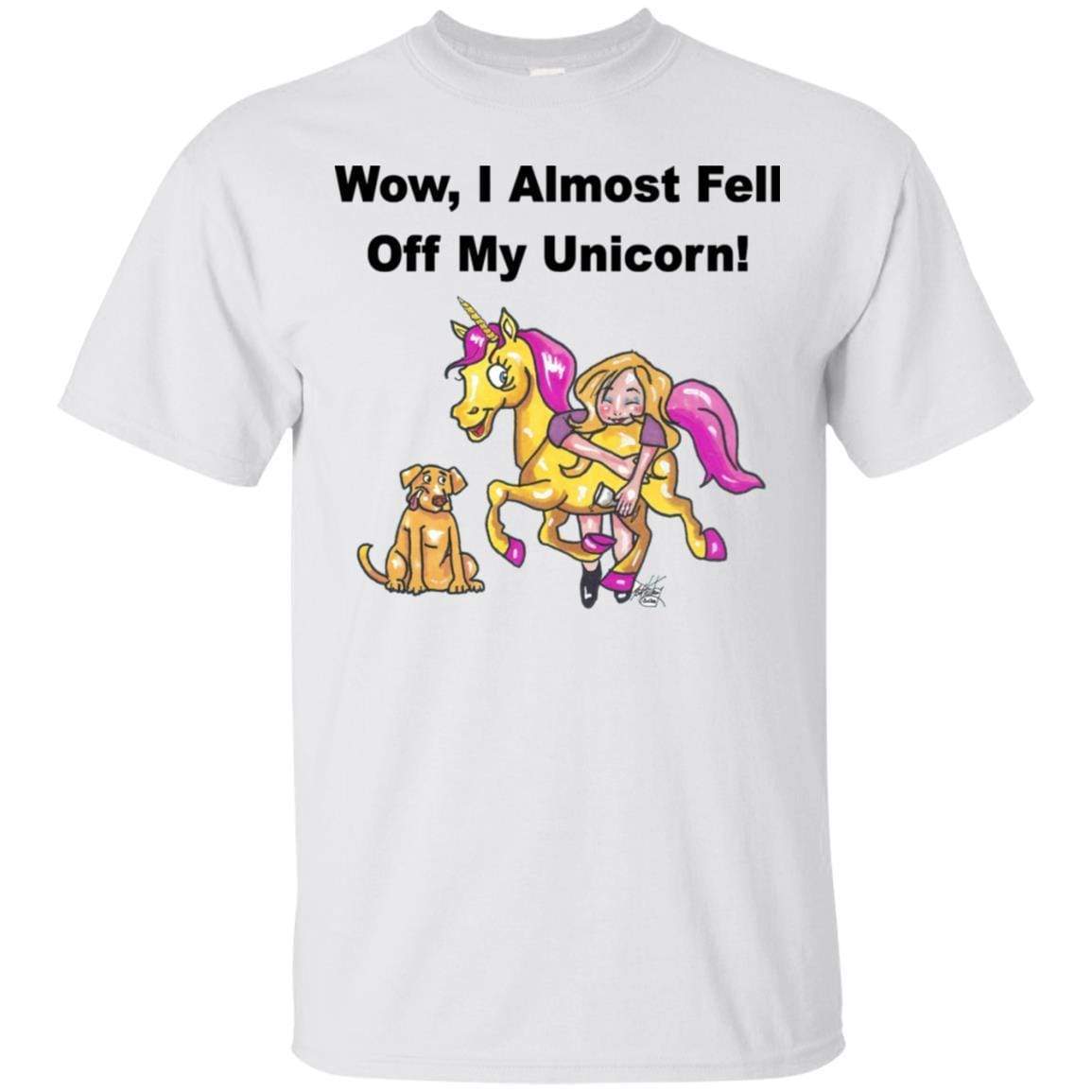 Wow I Almost Fell Off My Unicorn Funny Graphic T-Shirt for Women | Soft Cotton Casual Tee | Perfect for Parties, Gifts & Everyday Wear
