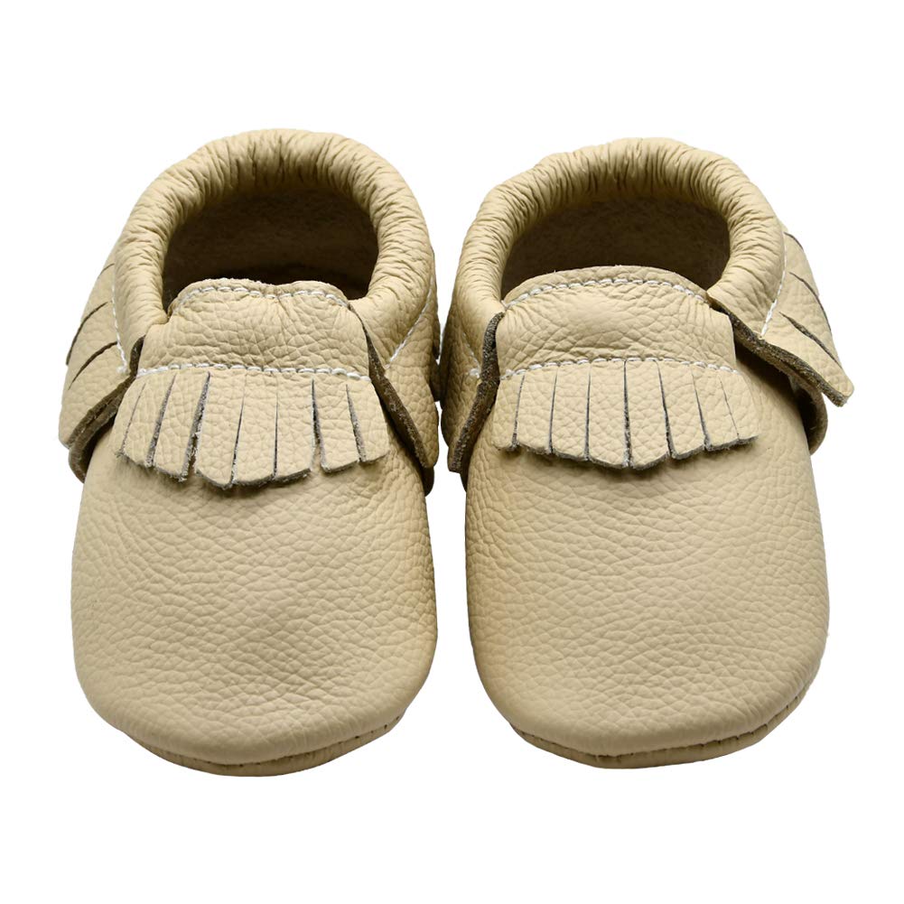 iEvolve Baby Leather First Walking Shoes - Soft Sole Moccasins with Tassels for Infants & Toddlers | Perfect for Indoor Play, Crawling & Early Steps