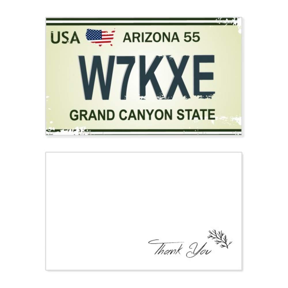 American Car License Plate Design Thank You Card - Birthday, Wedding, Appreciation Greeting Cards for Car Lovers (Perfect for Auto Enthusiasts, Graduation Gifts & Special Occasions)