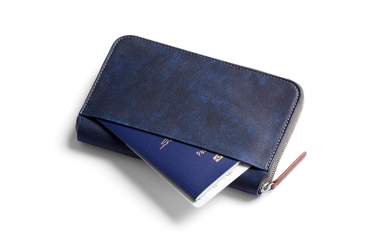 Bellroy Premium Leather Travel Folio – Second Edition in Ocean Blue | RFID Protection for Passport, Cards & Cash | Perfect for Business Trips & International Travel