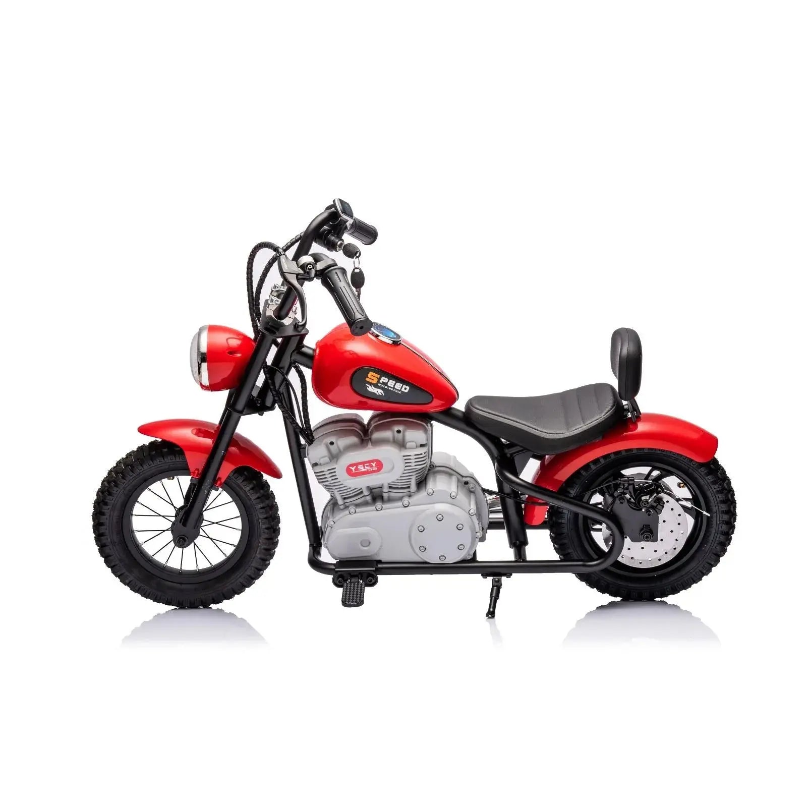 36V Freddo E Chopper Electric Motorcycle - 1 Seater with Leather Seat & Brushless Motor for Adults - Perfect for Urban Commuting & Leisure Rides