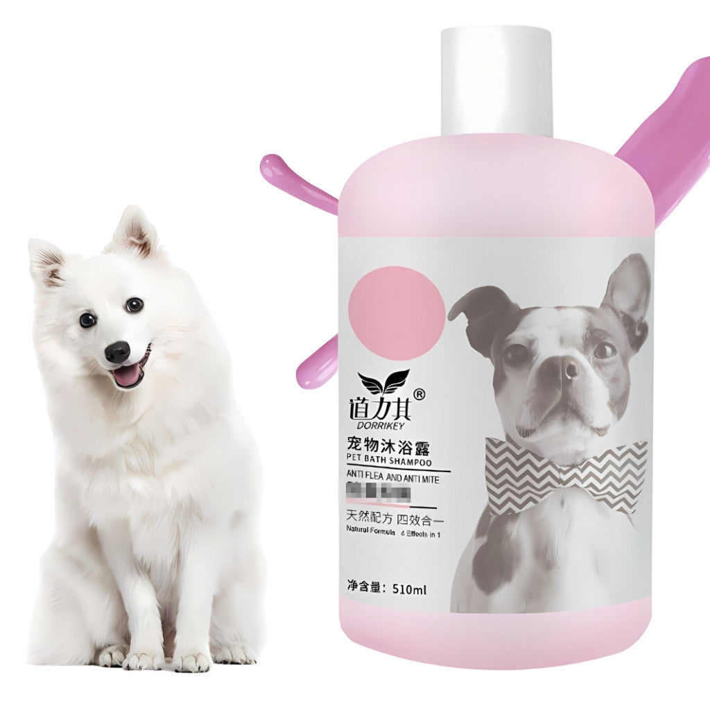 **Natural Pet Shampoo for Cats – 510ml White & Reddish Brown Coat, Anti-Itch Flea & Mite Treatment – Gentle Cleansing & Skin Relief for Sensitive Cats – Perfect for Bath Time & Grooming**
