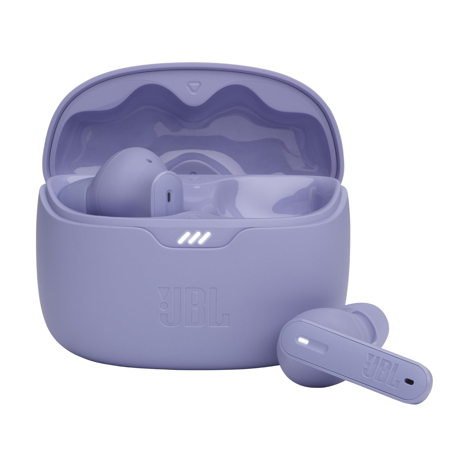JBL Tune Beam True Wireless Noise Cancelling Earbuds - Purple Bluetooth Headphones with Mic, 32H Playtime, IP54 Waterproof - Perfect for Gym, Running, Travel & Work Calls