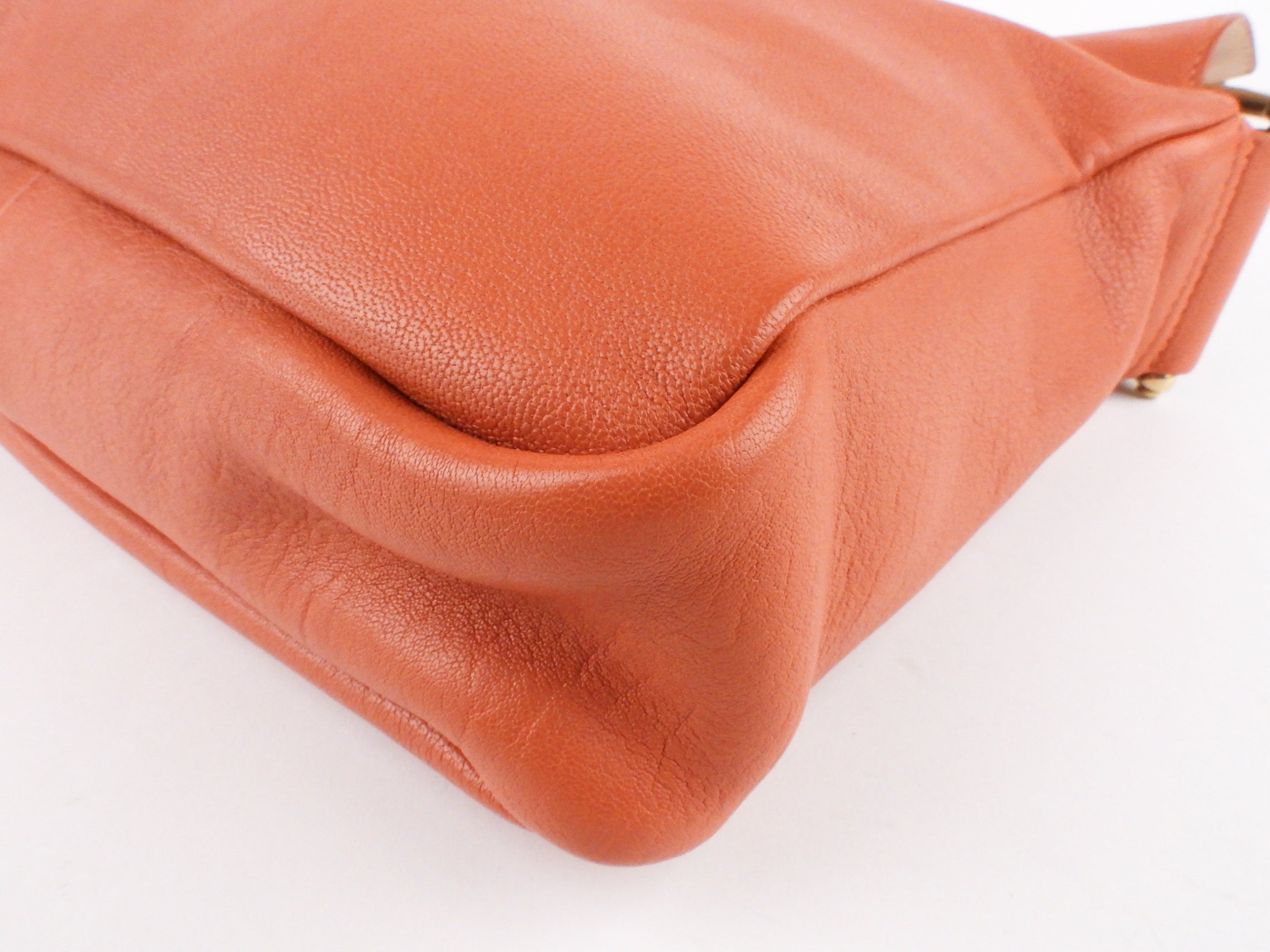 Chloe Vanessa Shoulder Bag - Genuine Orange Leather Crossbody Purse for Women | Perfect for Work, Travel & Everyday Use
