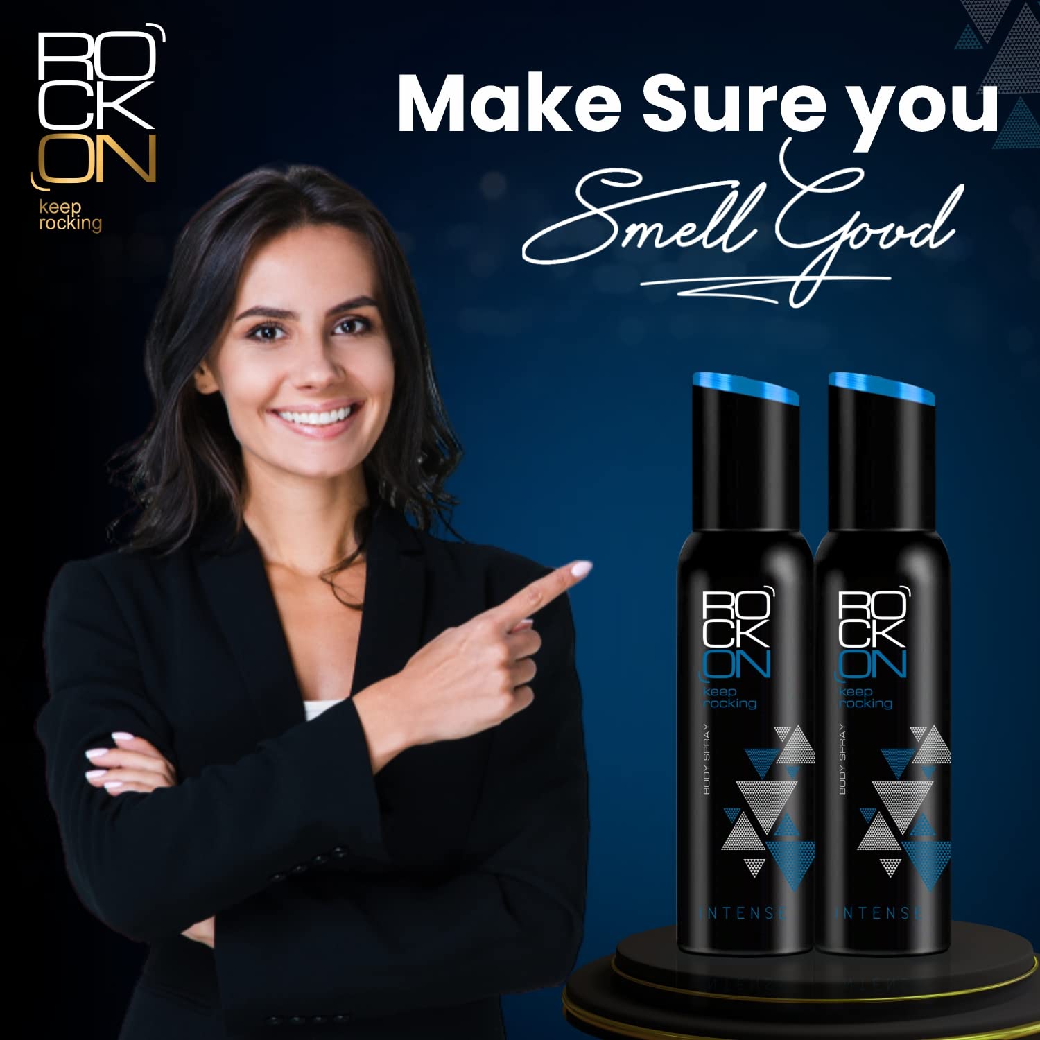 Rock On Intense Body Spray for Men & Women - Long Lasting Deodorant & Perfume Spray - Fresh Scent for Gym, Work & Daily Use - Unisex Fragrance