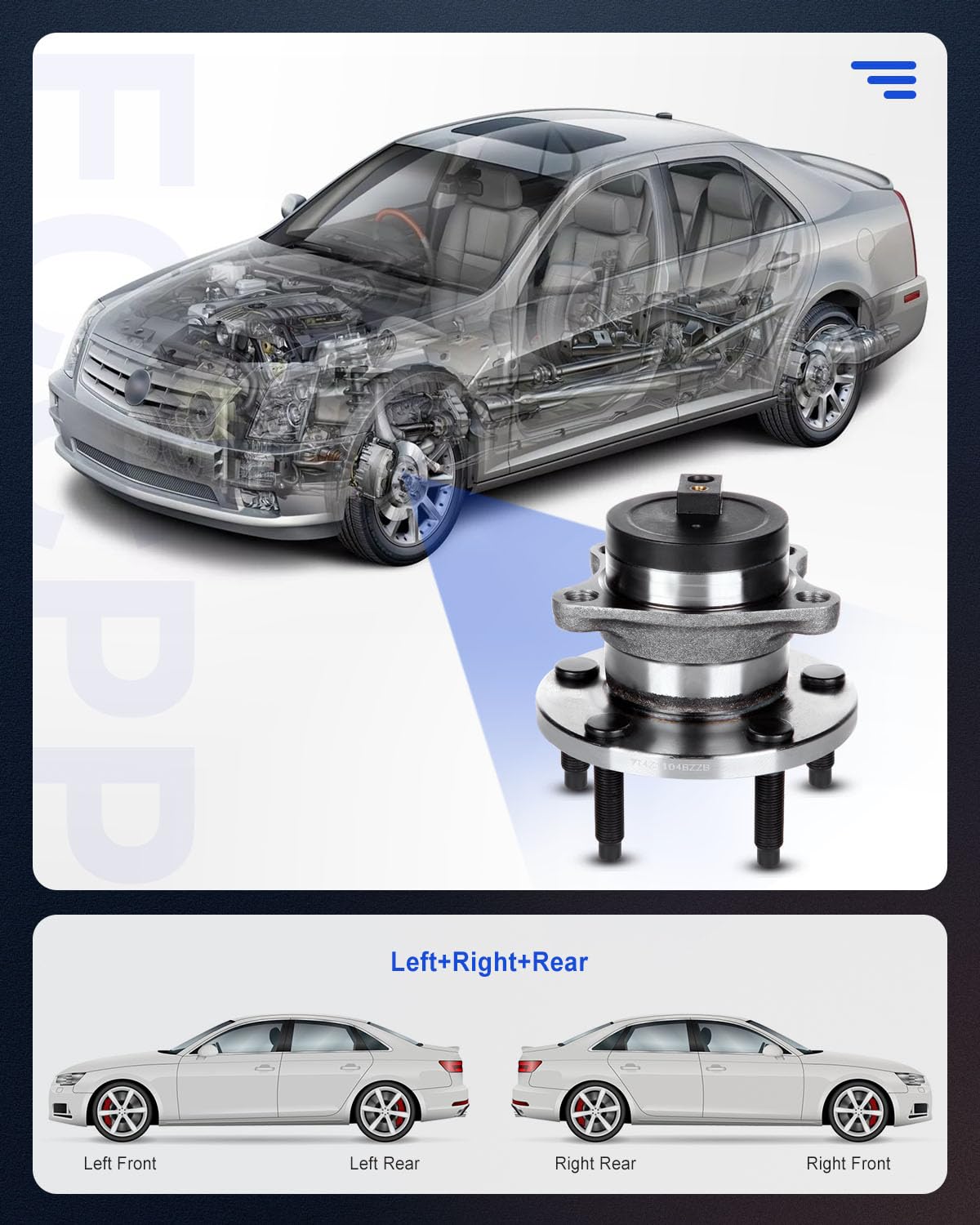 ECCPP Rear 5-Lug Wheel Bearing and Hub Assembly Compatible with 2007-2010 Ford Edge & Lincoln MKX - ABS Included (Part# 512334) - Perfect for Smooth Ride & Vehicle Maintenance