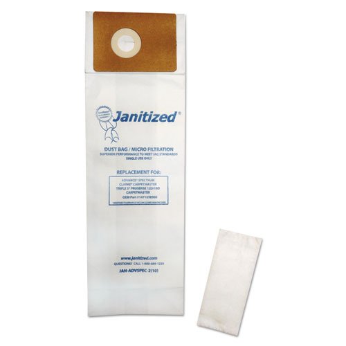 Janitized JANADVSPEC21 Vacuum Filter Bags - Compatible with Advance Spectrum Carpetmaster (100 Pack) | Perfect for Deep Cleaning Carpets & Upholstery in Homes & Offices