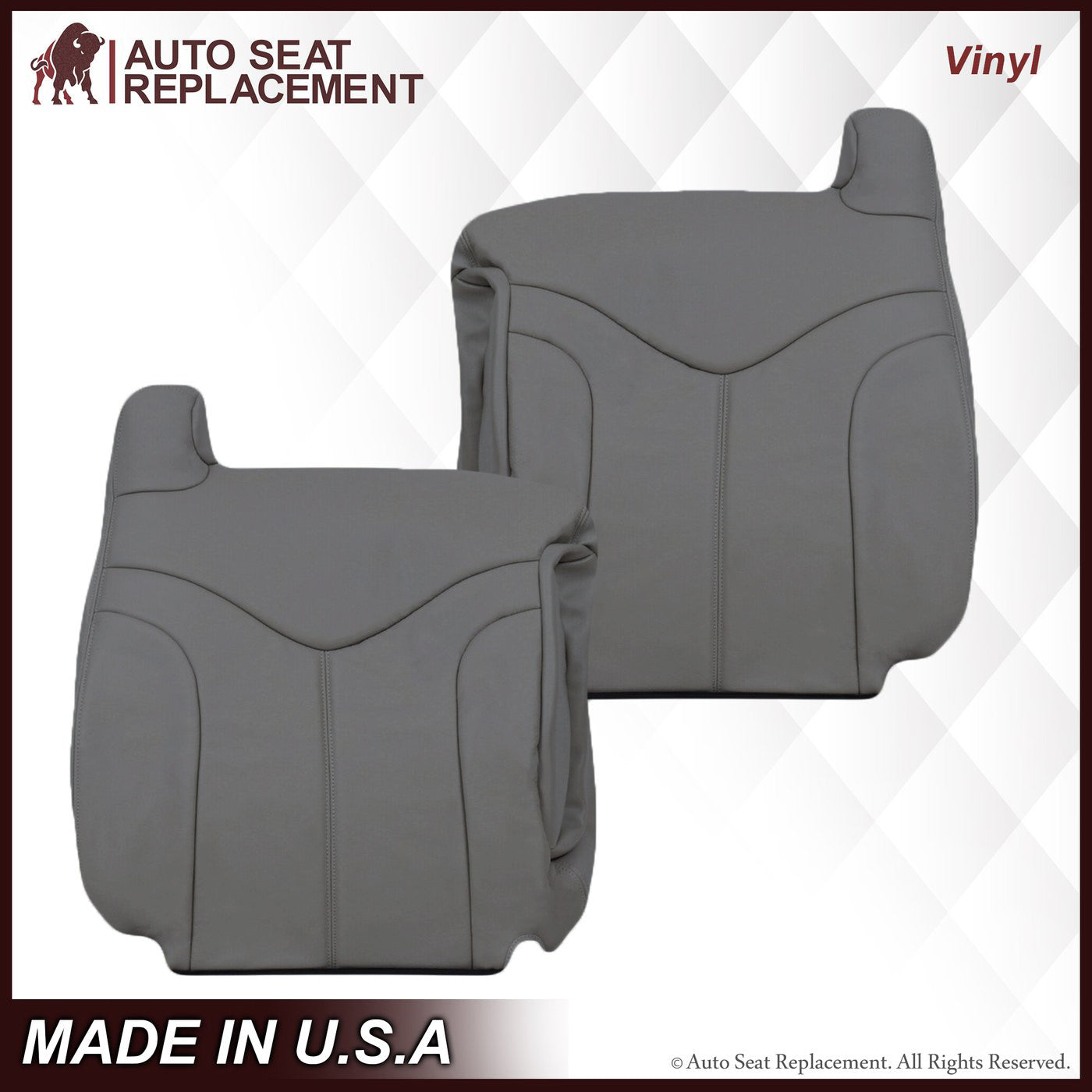 2000-2002 GMC Yukon & Sierra XL Custom Fit Seat Covers - Premium Pewter Gray Car Interior Accessories for Truck & SUV | Perfect for Road Trips, Daily Commute & Off-Road Protection