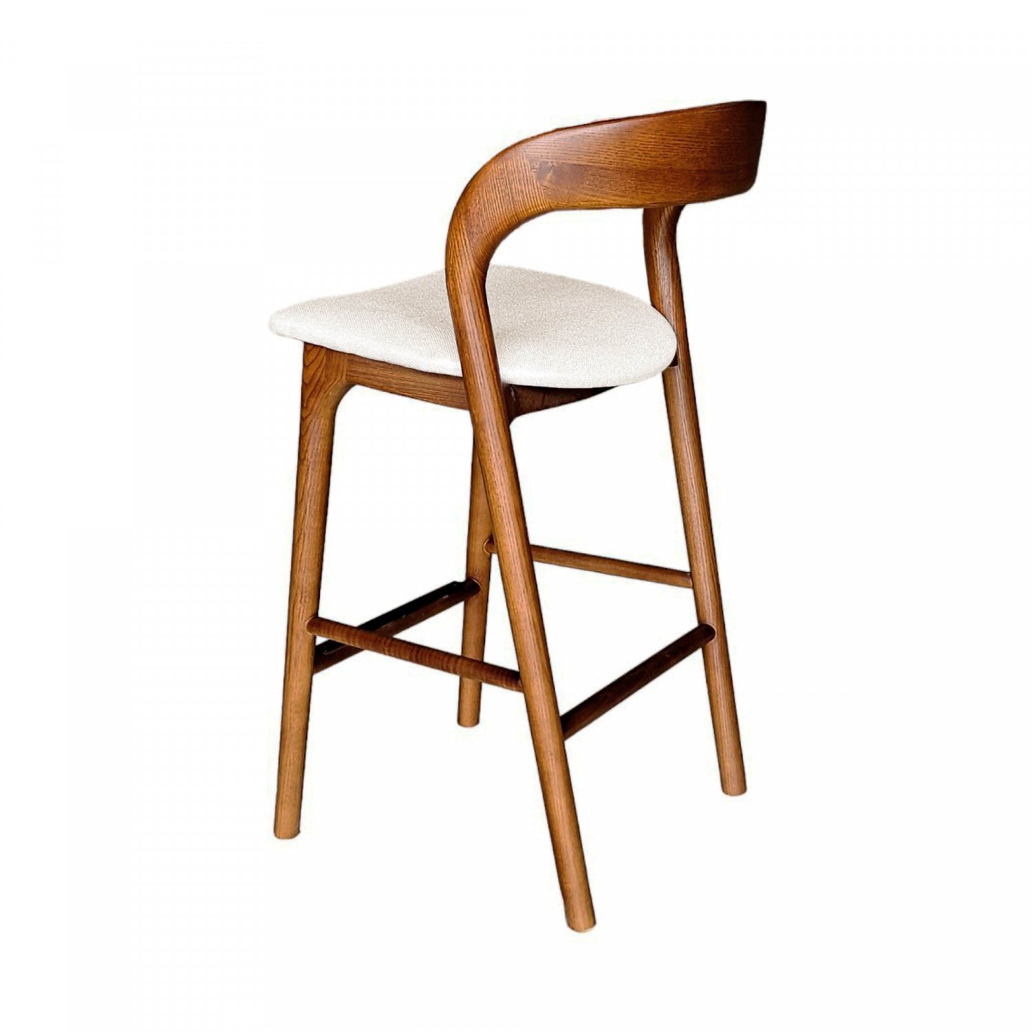 Brivonne Modern Counter Stool with Walnut Frame - Adjustable Height Bar Stool for Kitchen Island, Breakfast Nook & Home Decor