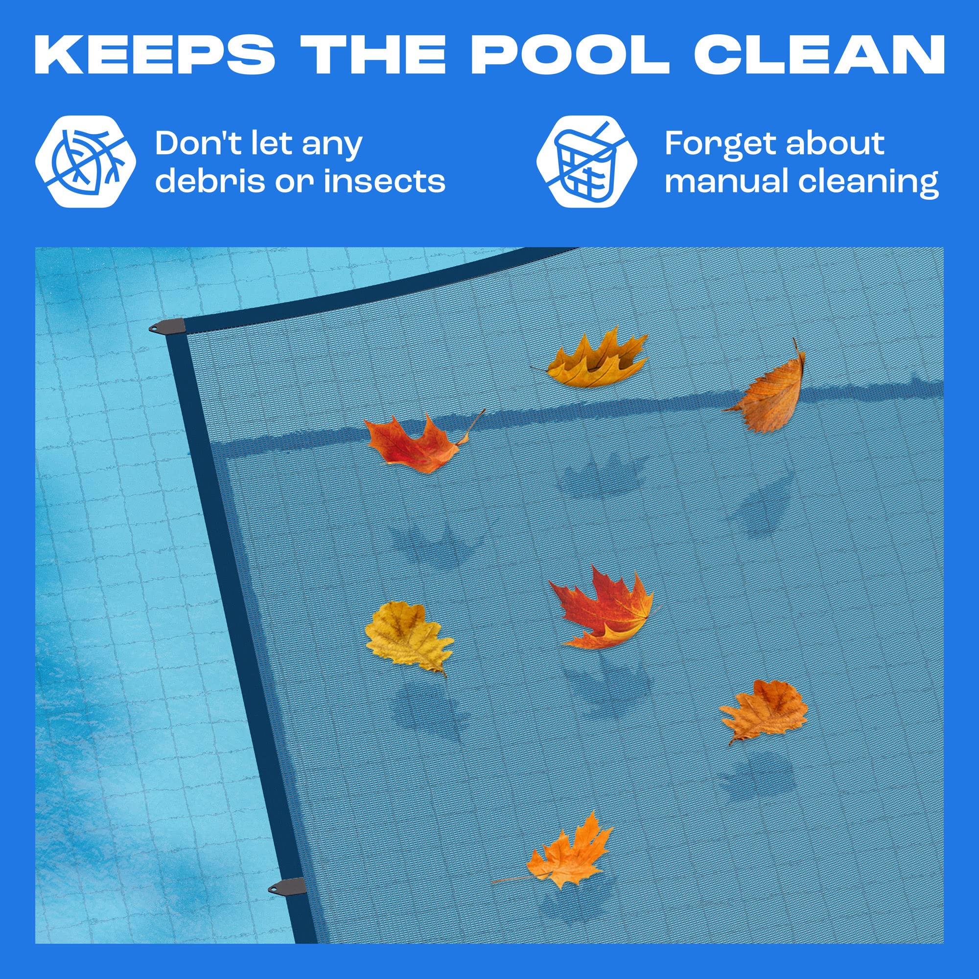 Heavy-Duty 24 Ft Round Above Ground Pool Leaf Net Cover - 0.15