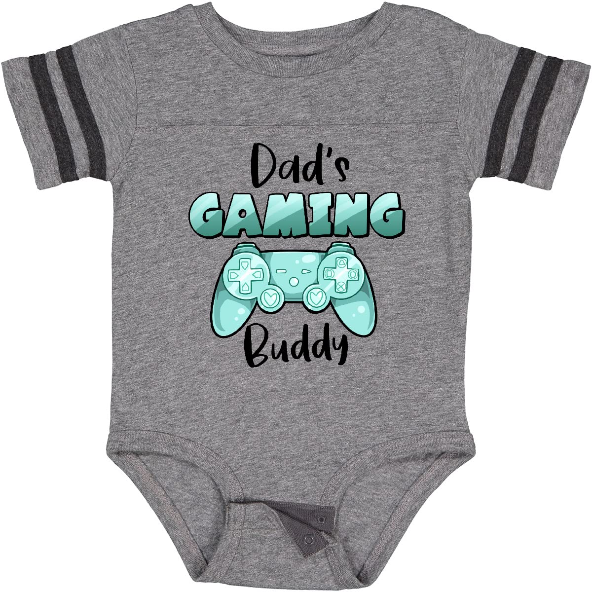 Inktastic Dad's Gaming Buddy - Aqua Controller Baby Bodysuit | Cute Gamer Onesie for Newborns & Infants | Perfect Gift for Gaming Dads & Baby Showers