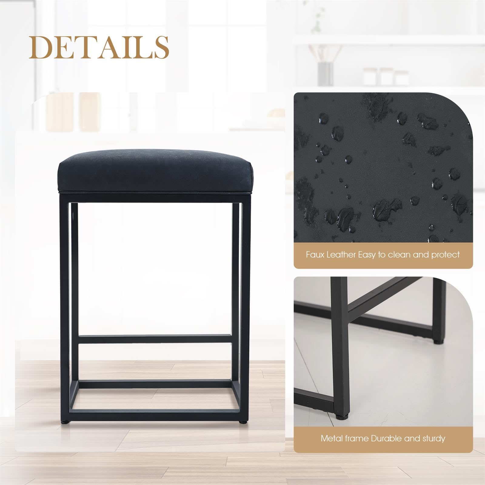 Sophia & William Black Bar Stools Set of 4 - 24