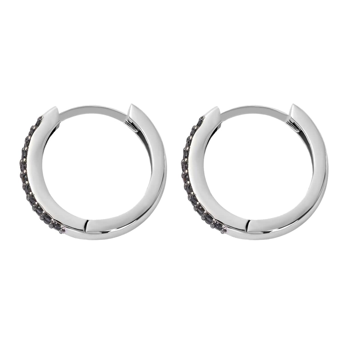 925 Sterling Silver Black Spinel Huggie Hoop Earrings for Women | 0.6 Ct Elegant Jewelry | Perfect Anniversary & Birthday Gifts | Great for Parties, Weddings & Everyday Wear
