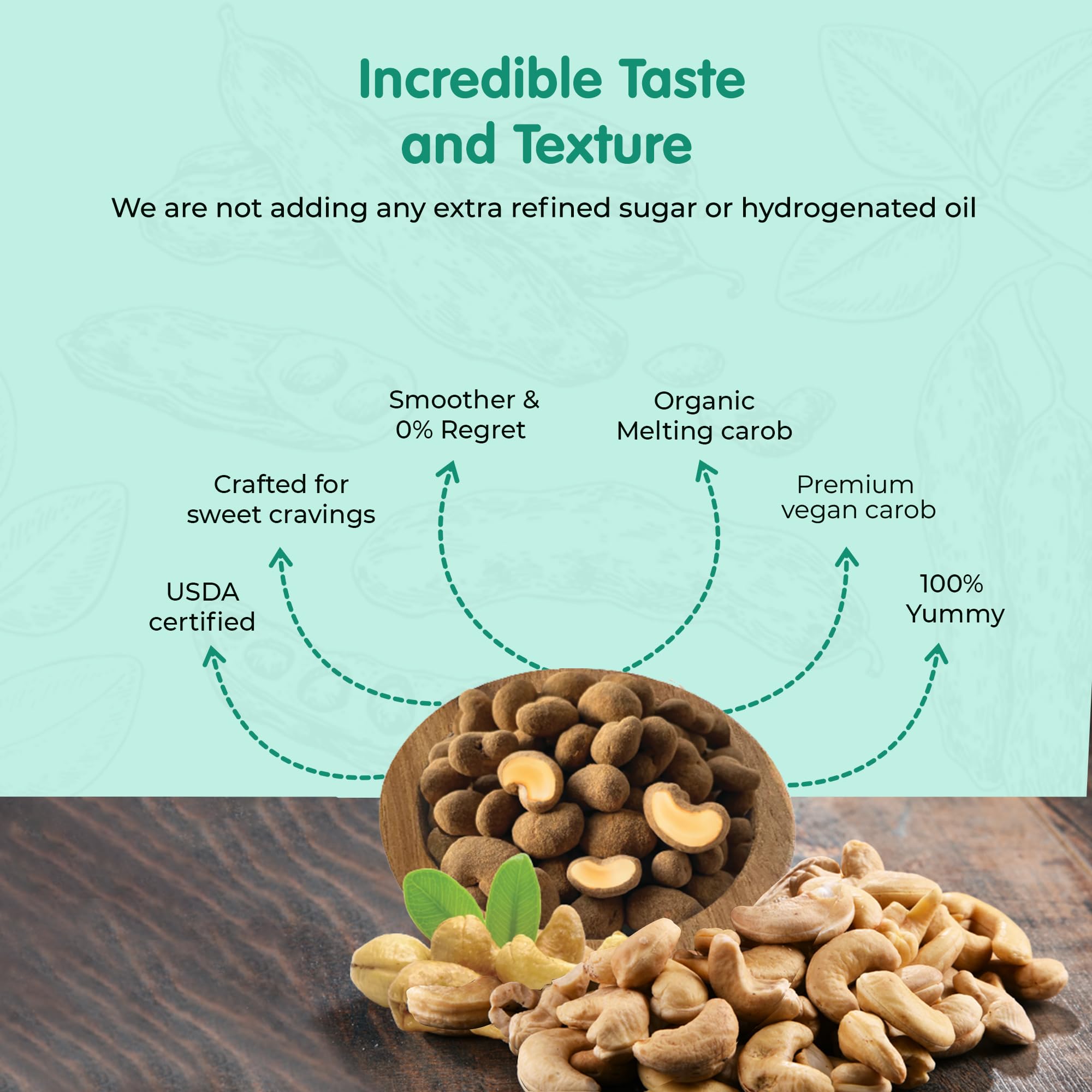Organic Carob Covered Cashews 8oz (3 Pack) - Vegan, Gluten-Free, Dairy-Free Snacks - Healthy Chocolate Alternative for Parties, Gifts & On-the-Go Treats