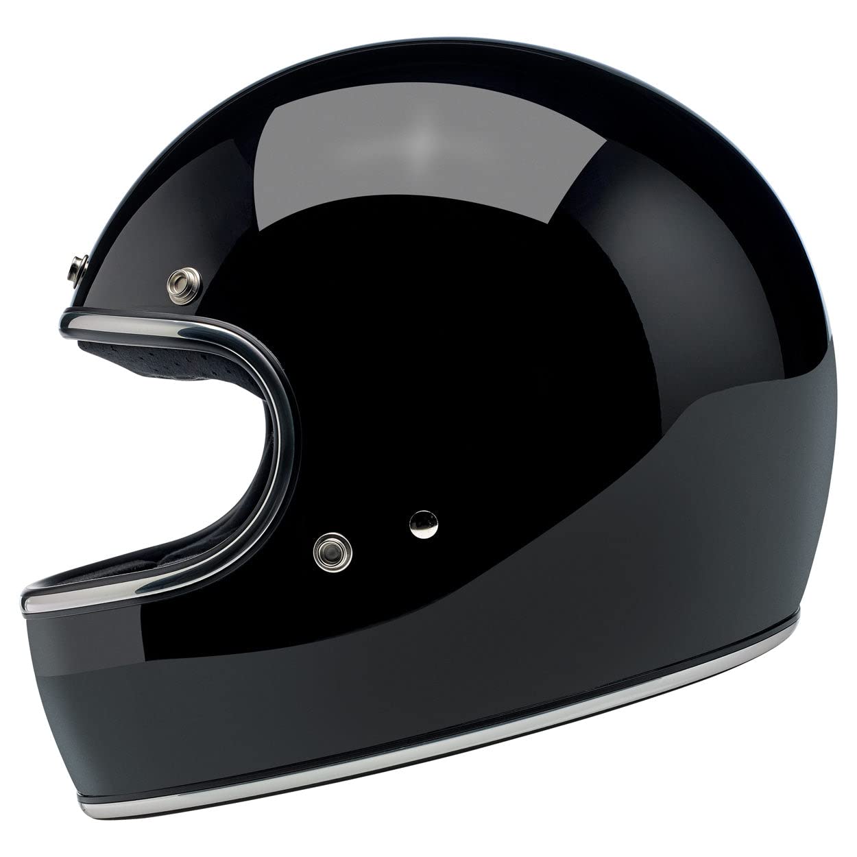 Biltwell Gringo ECE DOT Approved Motorcycle Helmet - Gloss Black Full Face Helmet for Cruiser, Street Bike & Urban Riding - Safe & Stylish Motorcycle Gear for Men & Women