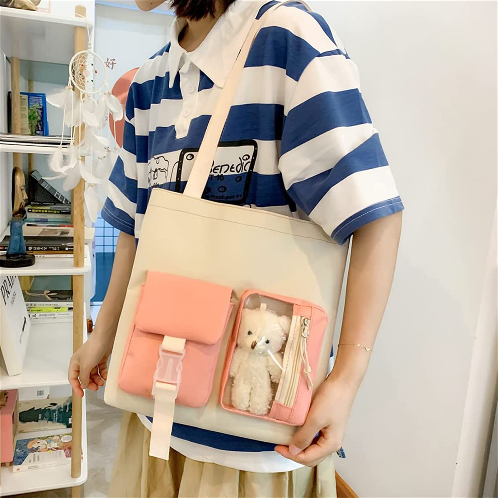 KAWAII Backpack Set - 5 Pcs Cute Aesthetic School Backpack with Bookbag for Girls, Teens & College Students | Perfect for School, Travel & Everyday Use