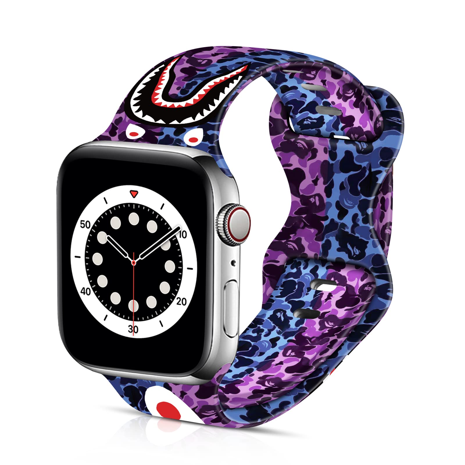 Soft Silicone Apple Watch Bands for Men & Women - Compatible with 38mm/40mm/42mm/44mm iWatch Series 6/5/4/3/2/1/SE - Sport Replacement Wrist Strap with Pattern Design - Perfect for Gym, Running & Daily Wear