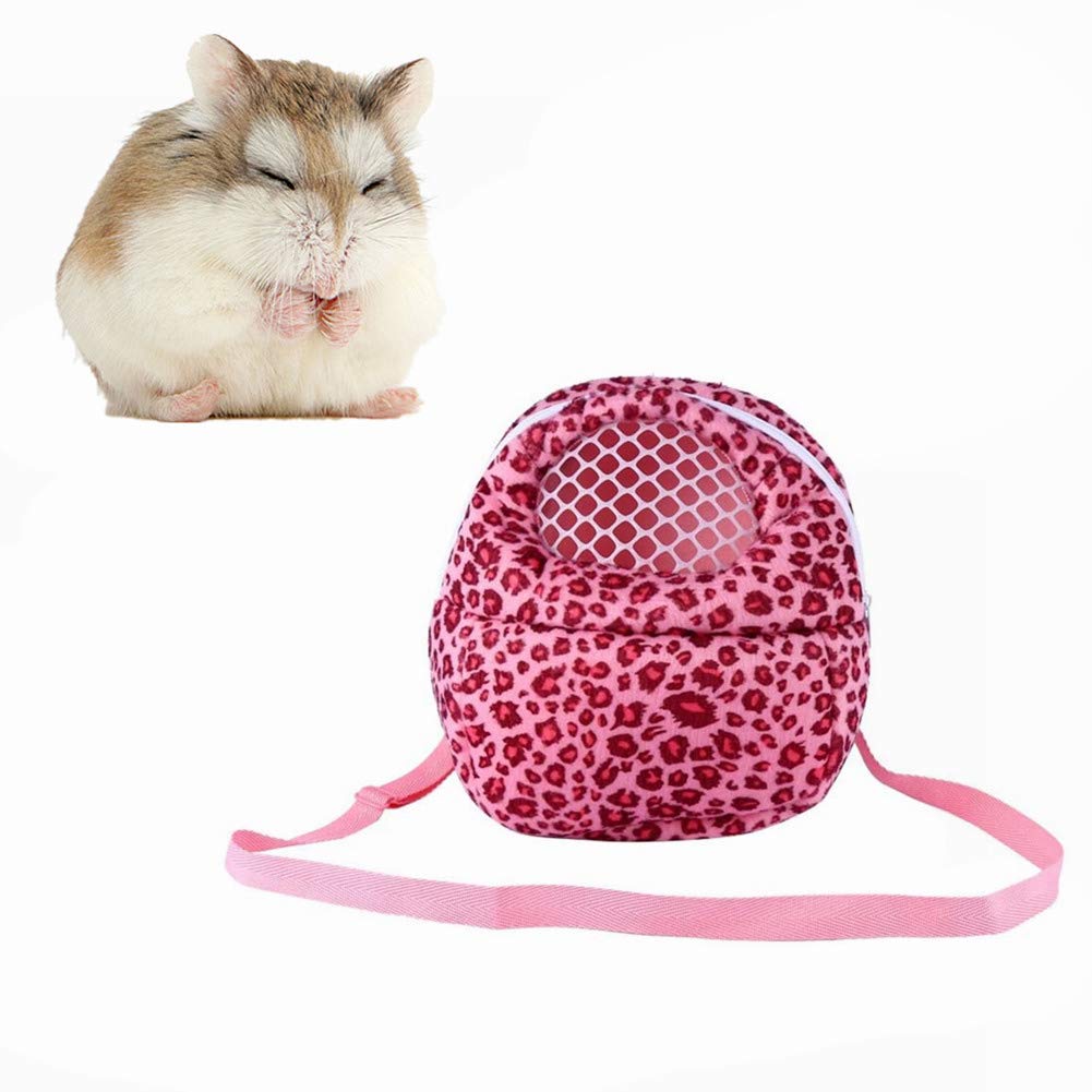 Small Pet Carrier Backpack for Hedgehogs & Hamsters - Portable Travel Bag in 3 Sizes (S/M/L) - Leopard Print Design for Vet Visits, Outdoor Adventures & Daily Commutes