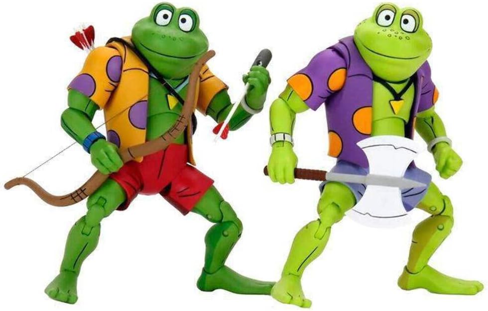 NECA Teenage Mutant Ninja Turtles Action Figure Set - Genghis Frog & Rasputin Frog Collectible Figures | TMNT Collectibles for Fans and Display