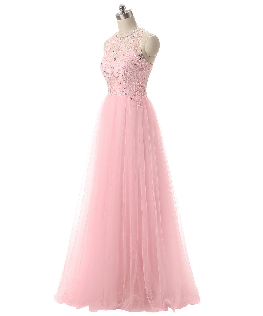 Elegant Tulle Beaded Prom Dresses for Women - Long Formal Evening Gown with Sparkling Details | Perfect for Homecoming, Ball, Wedding & Special Occasions