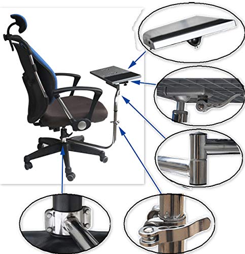 OK030 Full Motion Chair Mount Keyboard Tray with Mouse Pad - Adjustable Laptop Desk Holder for Ergonomic Office & Gaming Setup (Silver) - Perfect for Home Office, PC Gaming, and Workspace Comfort