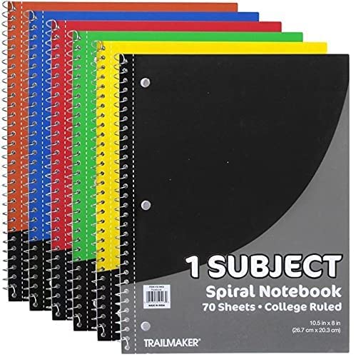 Trail Maker Bulk Notebooks 50 Pack - College Ruled One Subject Notebooks for School, Students, Work & Journaling | Perfect for Classroom Supplies, Office Notes & Study Essentials