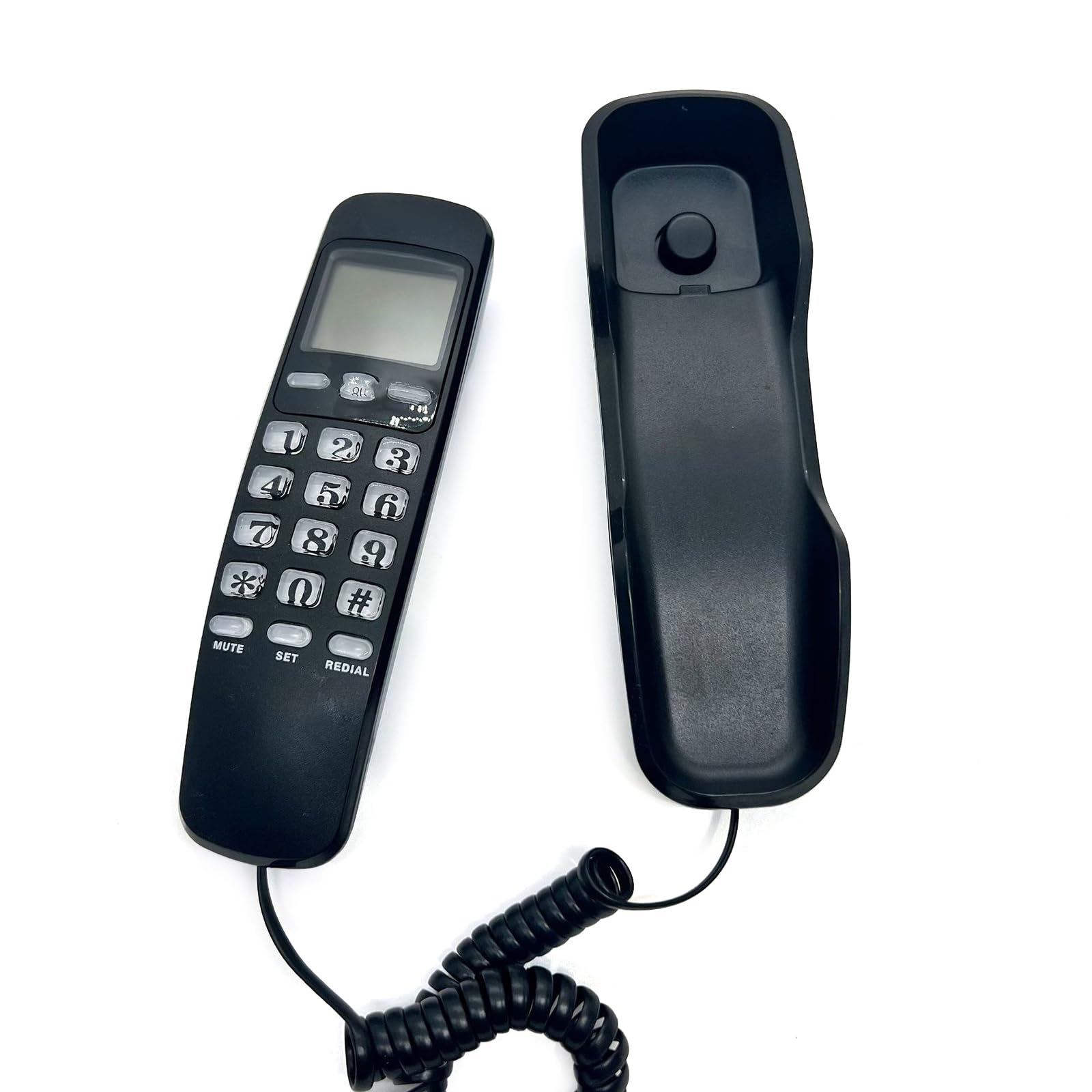 **Wall Mountable Corded Landline Telephone - Small, Line Powered Home & Office Phone for Hotels, Businesses & Emergency Use**