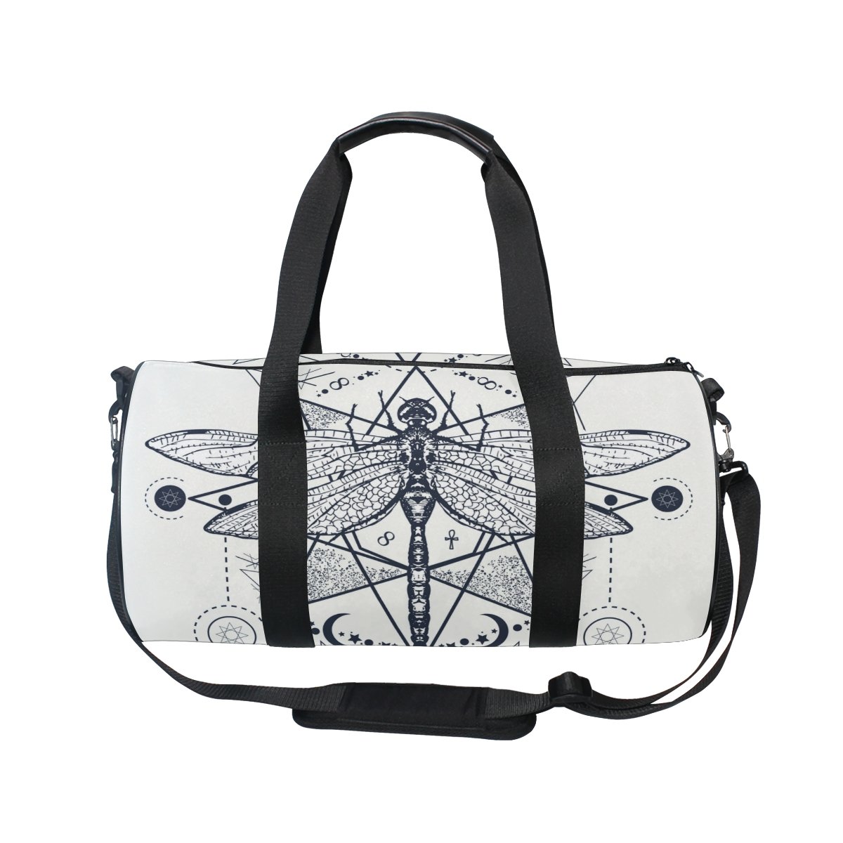 Cooper Girl Dragonfly Tattoo Sketch Duffel Bag - Waterproof Travel Gym Bag for Women, Sports Tote with Shoulder Strap - Perfect for Workout, Yoga, Beach & Weekend Getaways