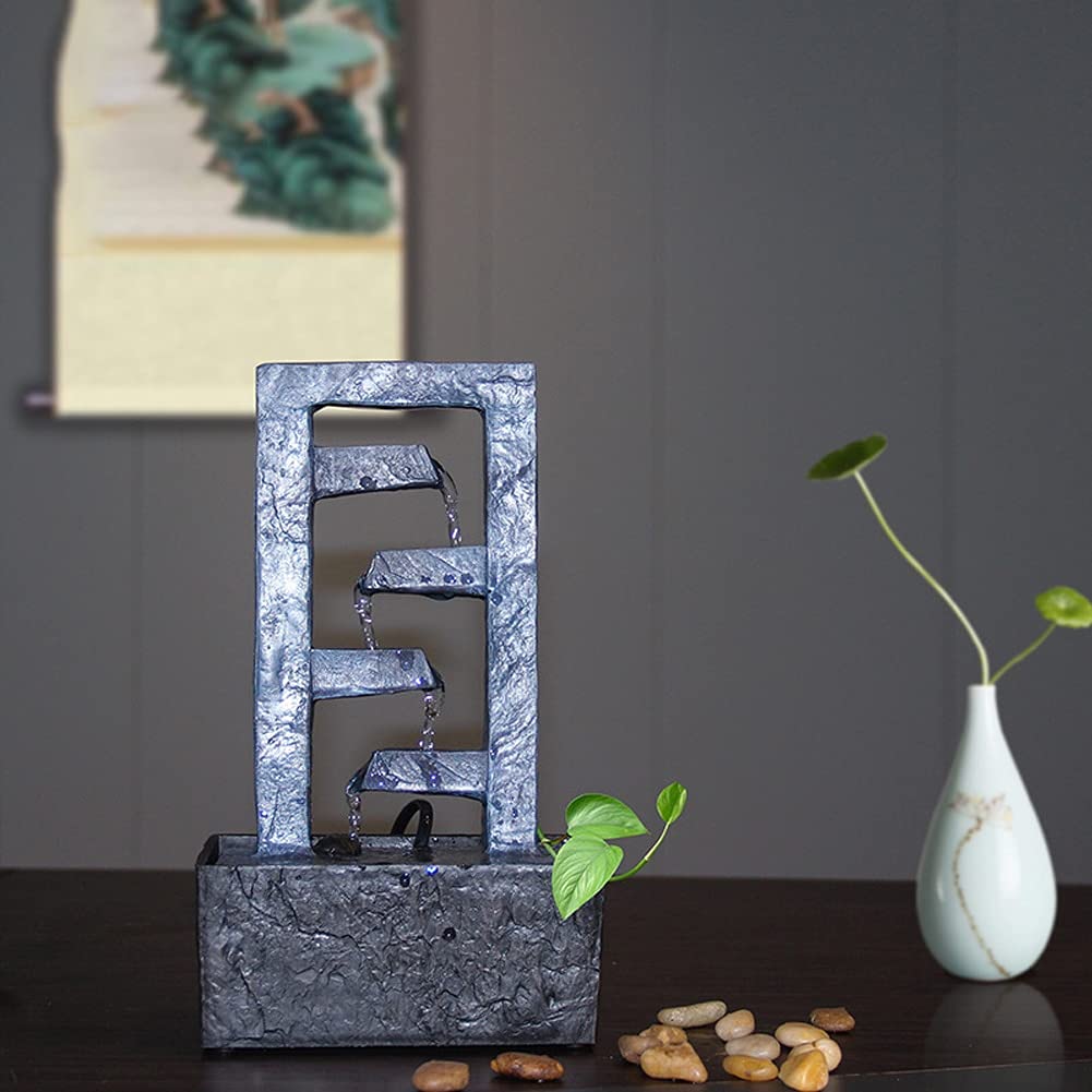 Mini Desktop Water Fountain for Office & Home Decor - Relaxing Indoor Waterfall with Slots, Rectangle Tabletop Fountain for Hotel, Gift Idea | Perfect for Stress Relief, Meditation & Workspace Ambiance