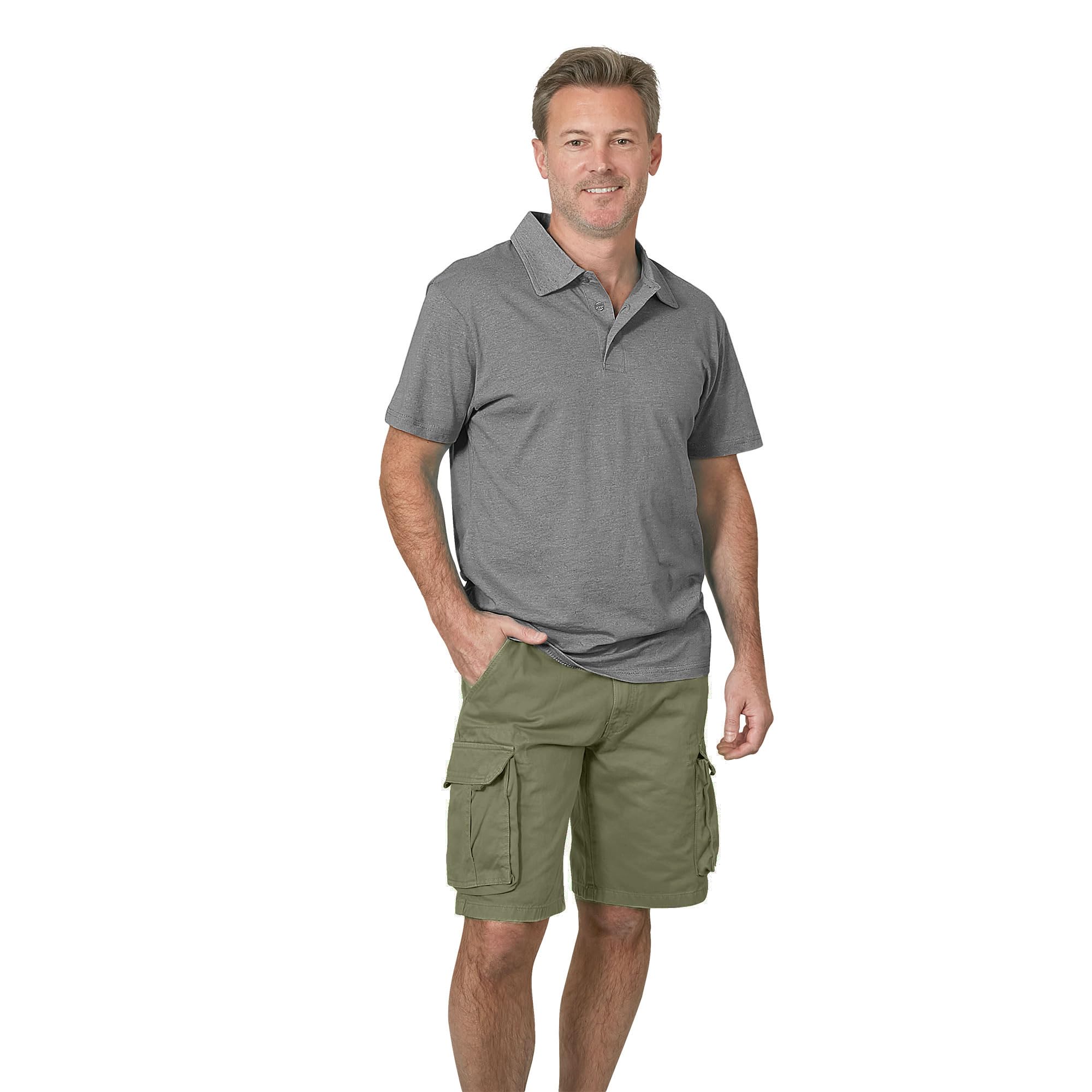 Victory Men's Twill Cargo Shorts - Lightweight Cotton Casual Shorts with Multiple Pockets for Outdoor Hiking, Camping & Summer Travel