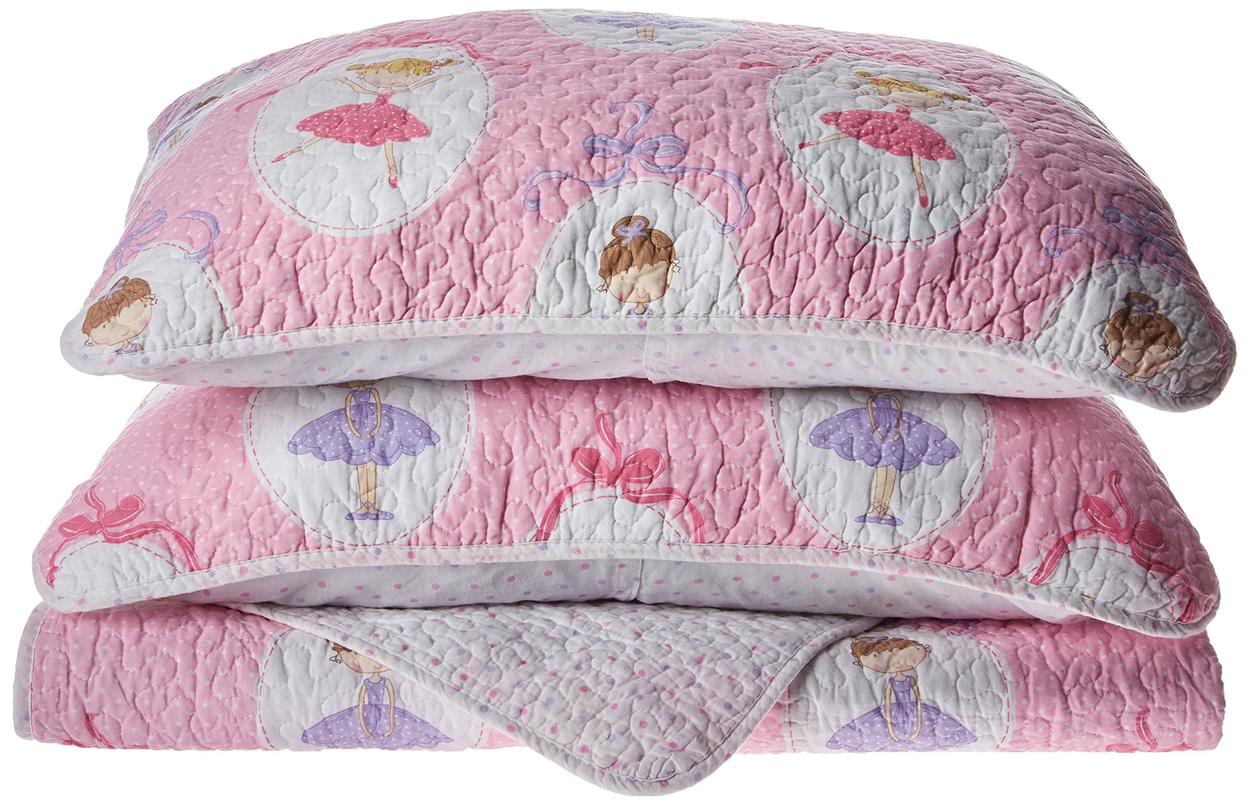Maggie Miller Pink Ballerina Dancer Quilt Set for Girls - Full/Queen Size Soft Bedding Collection | Perfect for Kids' Bedrooms, Dance Themed Decor & Gift Ideas
