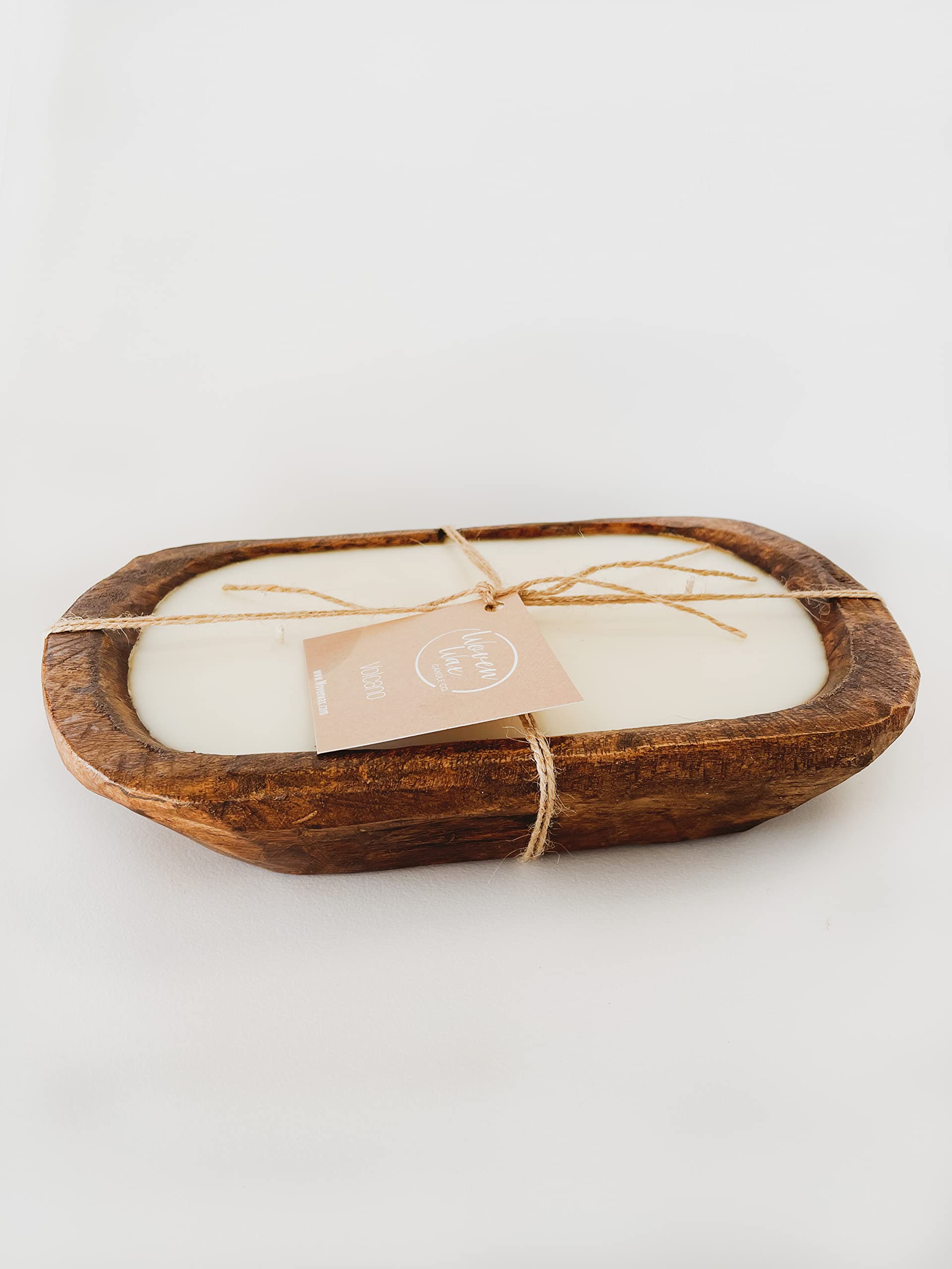 3 Wick Wooden Scented Dough Bowl Candle | Handmade Woven Wax Candle for Home Decor, Aromatherapy & Relaxation | Perfect for Living Room, Bedroom, Bathroom & Gifts