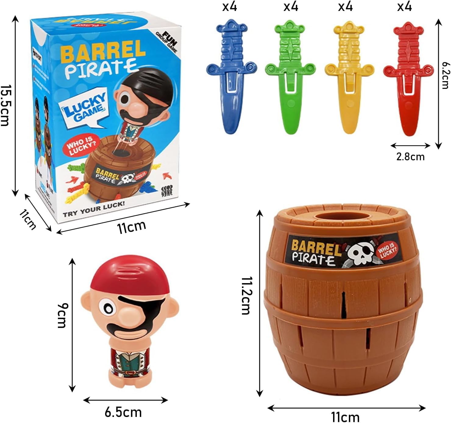 Pirate Pop-Up Barrel Board Game for Kids - Classic Mini Tabletop Game for Family Fun, Preschoolers & Ages 4+ | Perfect for Birthday Parties, Family Game Nights & Classroom Activities