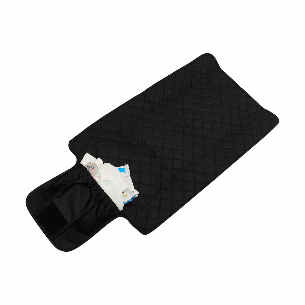 Quilted Baby Changing Mat & Nappy Clutch - Portable Diaper Changing Pad for Travel, Khaki Gold | Perfect for Nursery, Diaper Bags & On-the-Go Parents
