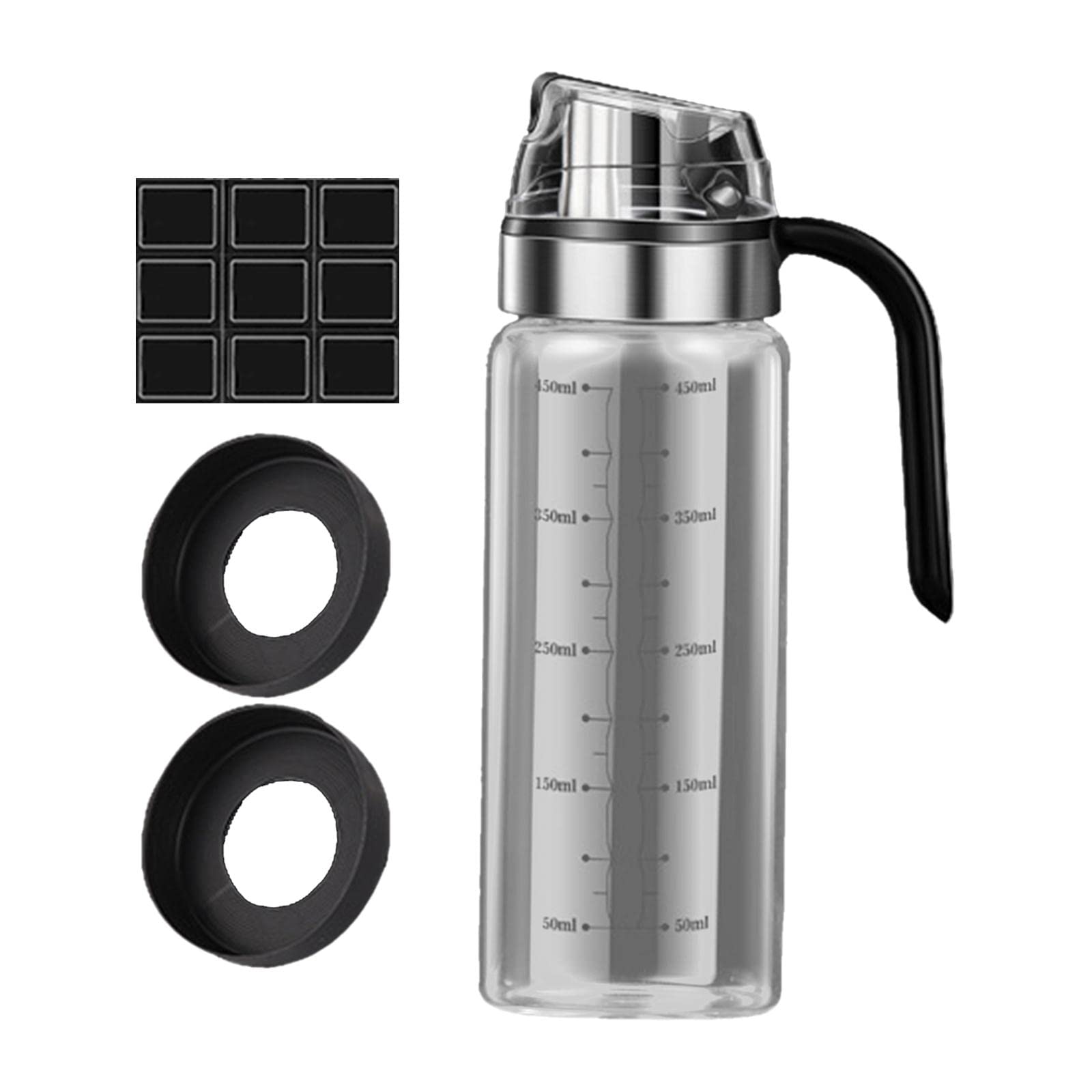 Bddalpke Glass Oil Dispenser Bottle - Premium Kitchen Gadget for Olive Oil, Vinegar & Seasoning Storage - Perfect for Cooking, Baking & Salad Dressing (Small Size)