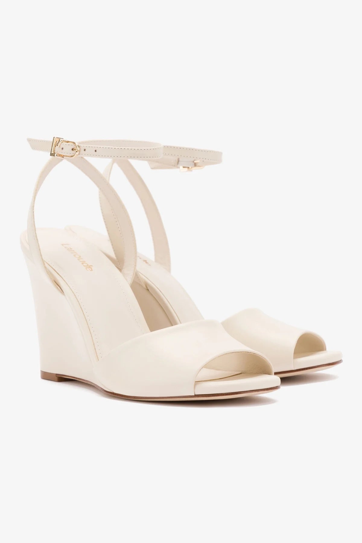 Yves Wedge Sandals in Ivory Leather - Comfortable Women's Casual Shoes for Summer Outfits & Beach Vacations