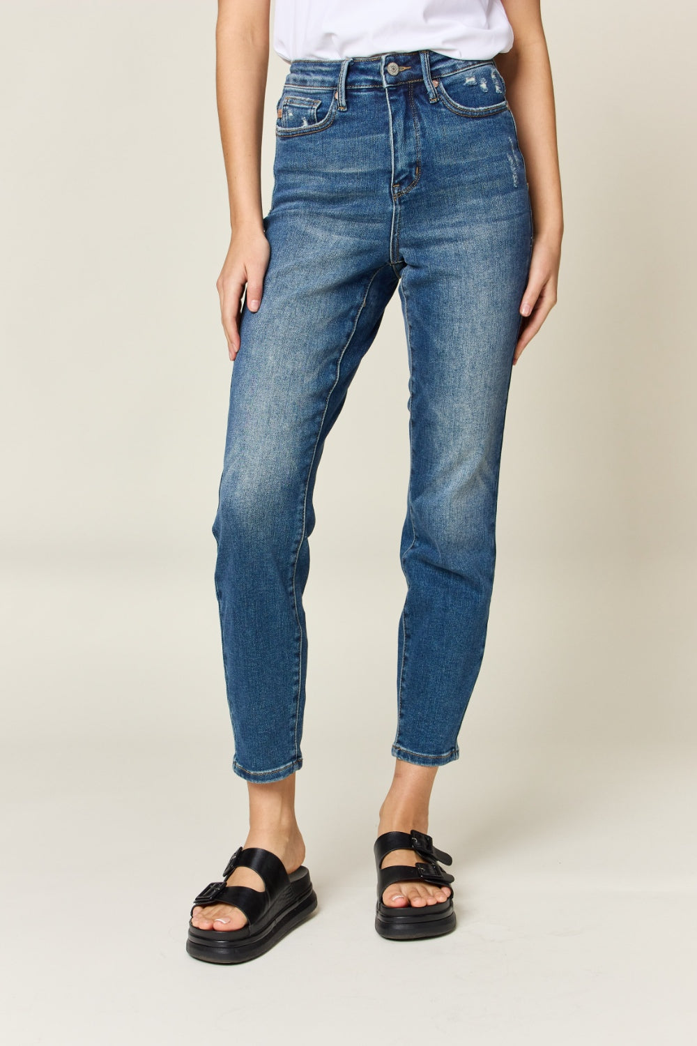 Judy Blue High Waist Tummy Control Slimming Jeans for Women - Comfortable Stretch Denim Pants for Everyday Wear & Casual Outfits