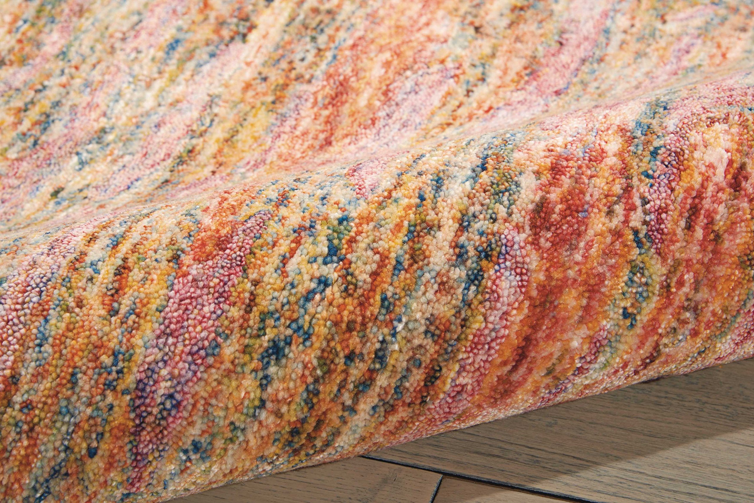 Nourison Gemstone Solid Fire Opal 10x14 Area Rug - Easy to Clean, Non-Shedding, Stain Resistant for Bedroom, Living Room, Dining Room & Kitchen | Soft & Durable Home Decor for High Traffic Areas