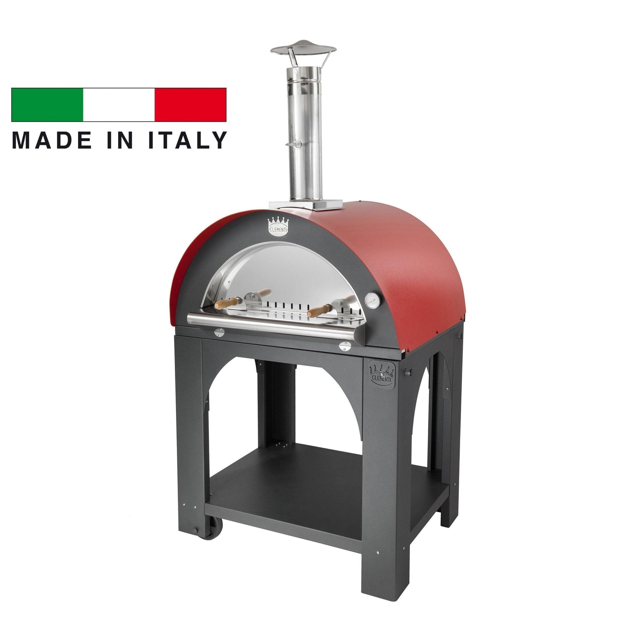 Clementi PULCINELLA 6080 40-Inch Wood Fired Pizza Oven - Outdoor Brick Oven for Authentic Italian Pizza, Bread & Roasting - Perfect for Backyard, Patio & Restaurant Use