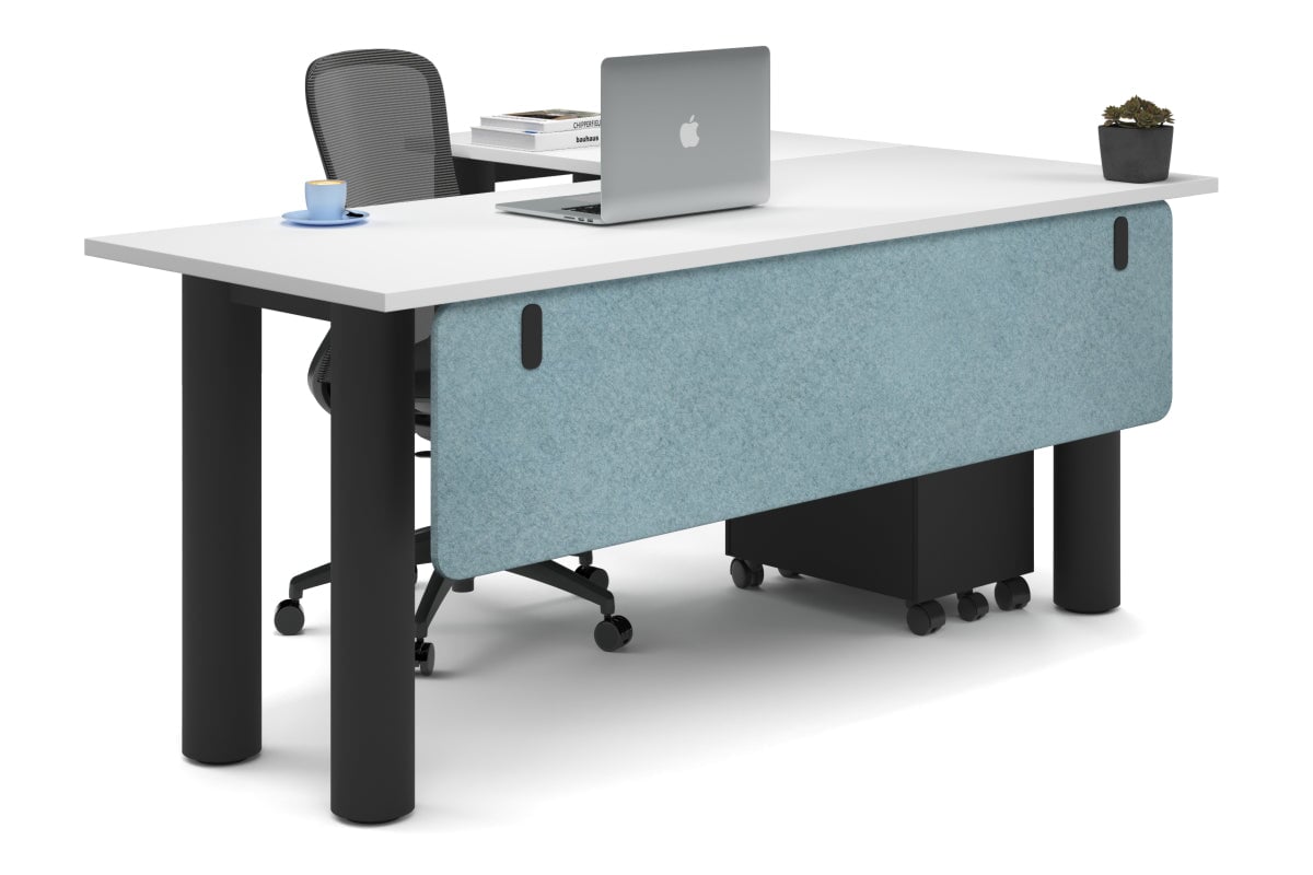 L-Shaped Corner Office Desk with Quadro Cylinder Legs - 1800L x 1700W Dimensions - Perfect for Home Office, Gaming Setup & Workspace Organization