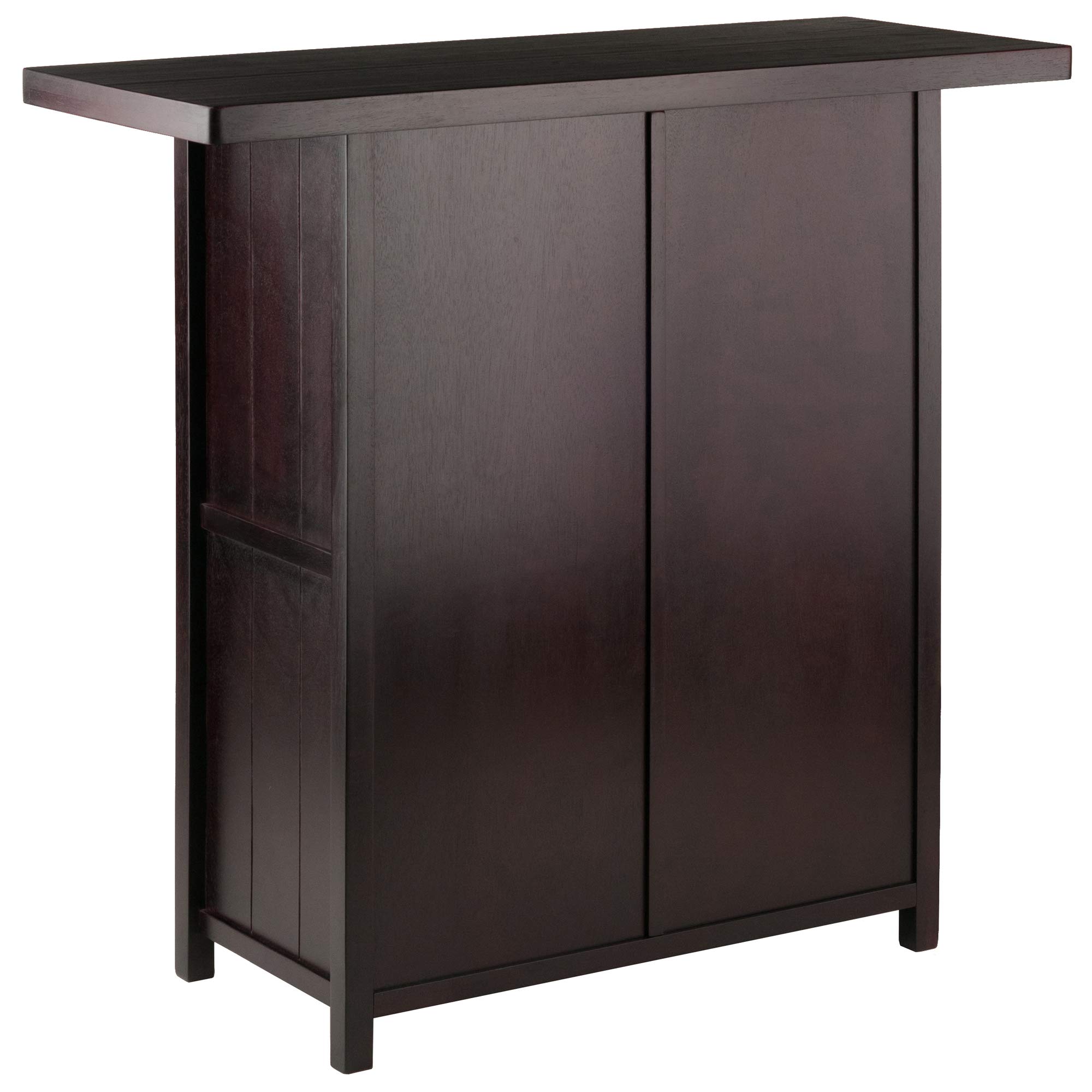 Winsome Macon Bar Wine Cabinet in Espresso - Stylish Wooden Wine Storage for Home, Bar, and Kitchen Decor