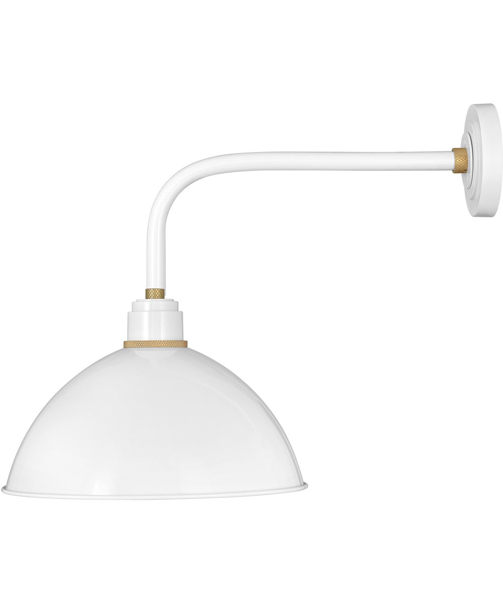 Gloss White 1 Light Medium Straight Arm Outdoor Barn Light - Perfect for Porch, Garage, and Farmhouse Exterior Lighting