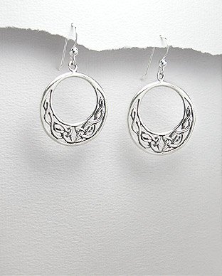Celtic Knot Hoop Earrings for Women - Sterling Silver Dangle Earrings | Boho Jewelry for Everyday Wear, Parties & Special Occasions
