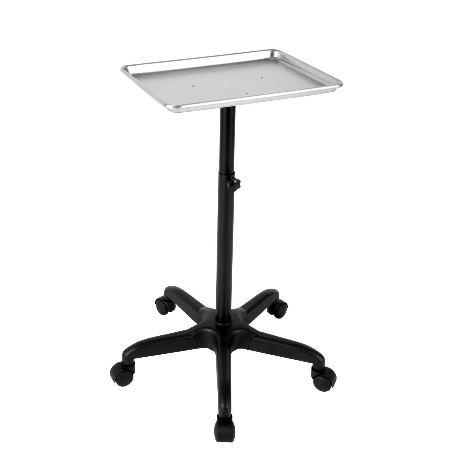 360° Rotating Salon Tray on Wheels - Adjustable Aluminum Beauty Rolling Cart with 13LBS Capacity (64-108cm Height) for Tattoo, Spa & Salon Services | Perfect for Mobile Styling, Tattoo Artists & Beauty Professionals