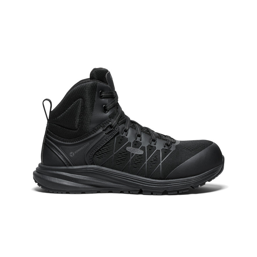Women's Vista Energy Mid ESD Safety Shoes with Carbon Toe - Black/Black | Slip-Resistant Work Boots for Electricians & Industrial Workers