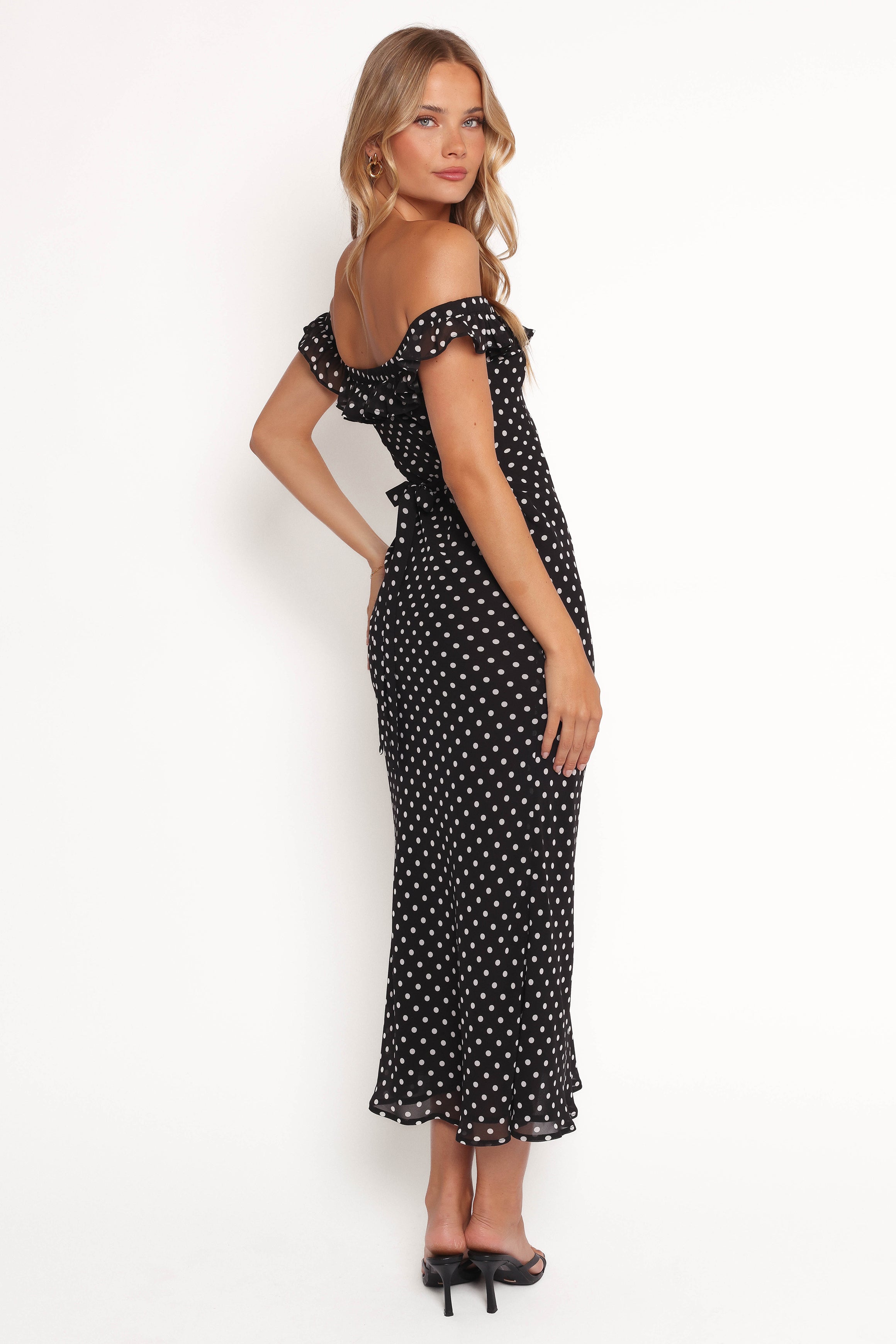 Layana Midi Dress for Women - Elegant Black & White Flowy Summer Dress for Casual, Office, or Party Wear