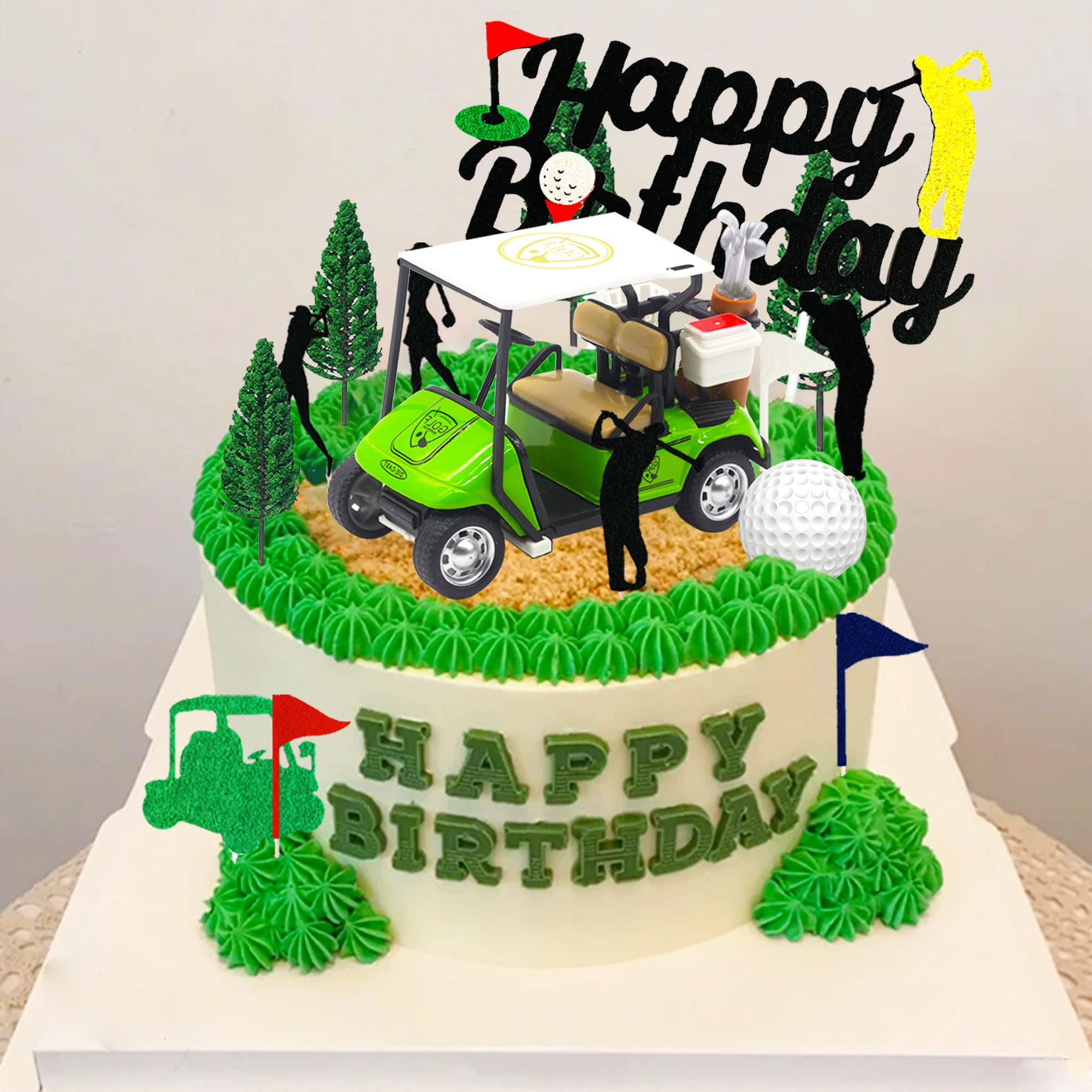 Golf Cake Topper - Heading for the Green Golf Themed Cake Decorations | Golf Party Supplies & Birthday Decorations for Golf Lovers | Perfect for Golf-Themed Parties, Birthdays & Celebrations